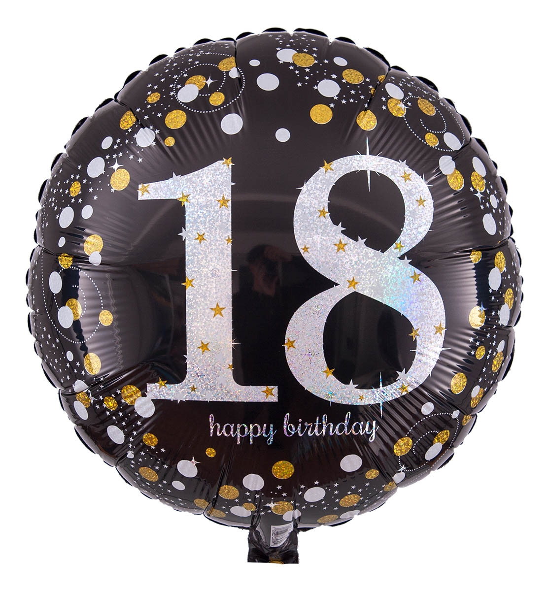 Folienballon Sparkling Birthday 18 Geburtstag Holographic 43cm Mit