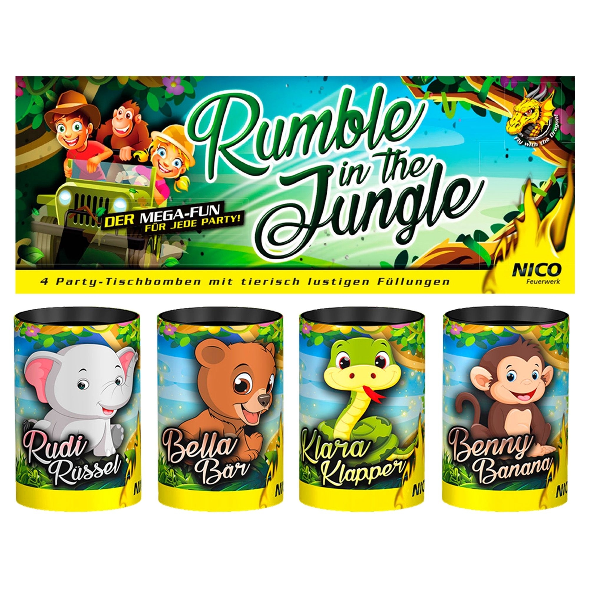 Tischbomben Rumble in the Jungle, 4er-Beutel