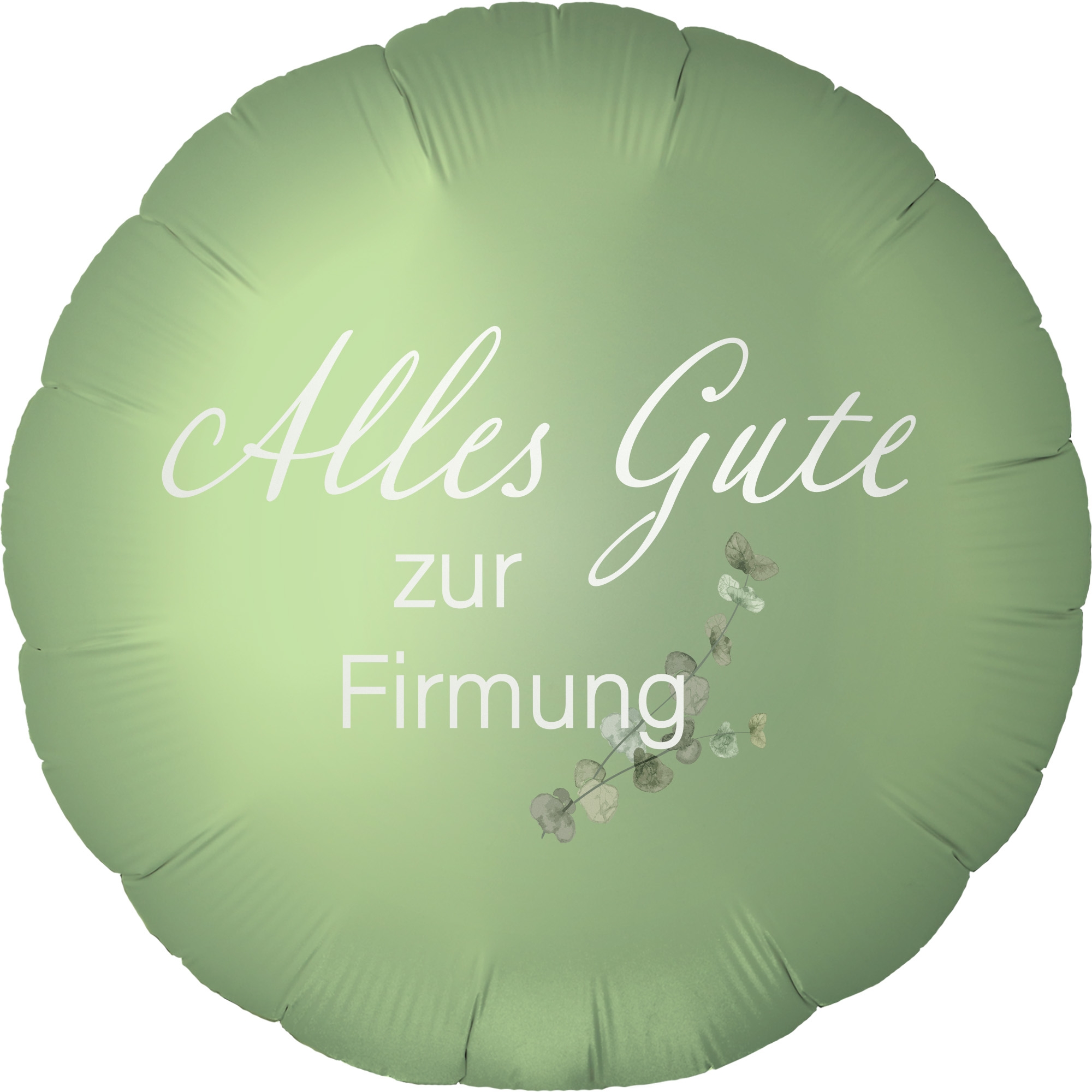 Folienballon Rund Satin Olive Green mit "Alles Gute zur Firmung" 45cm