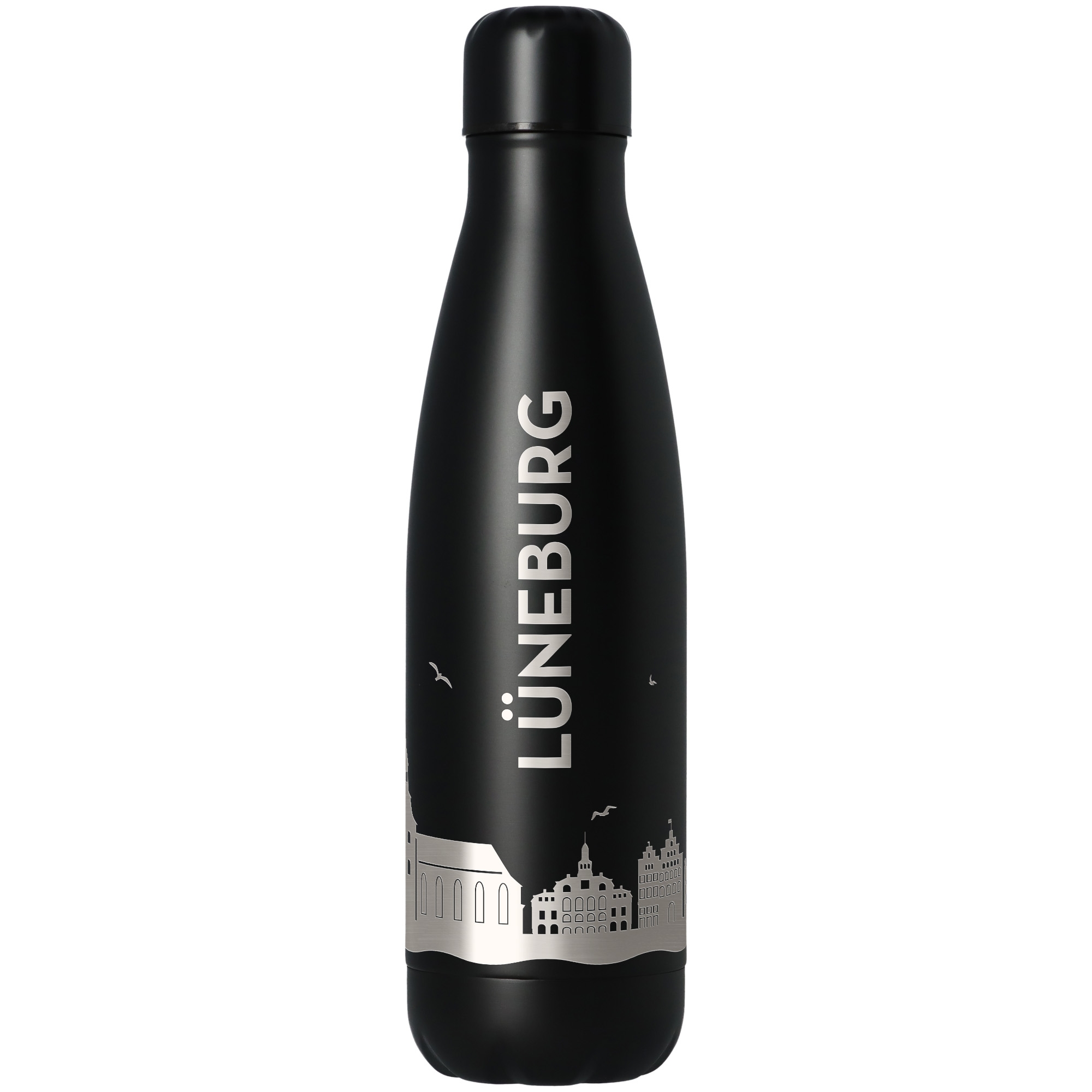 Trinkflasche Skyline Lüneburg Schwarz 500ml