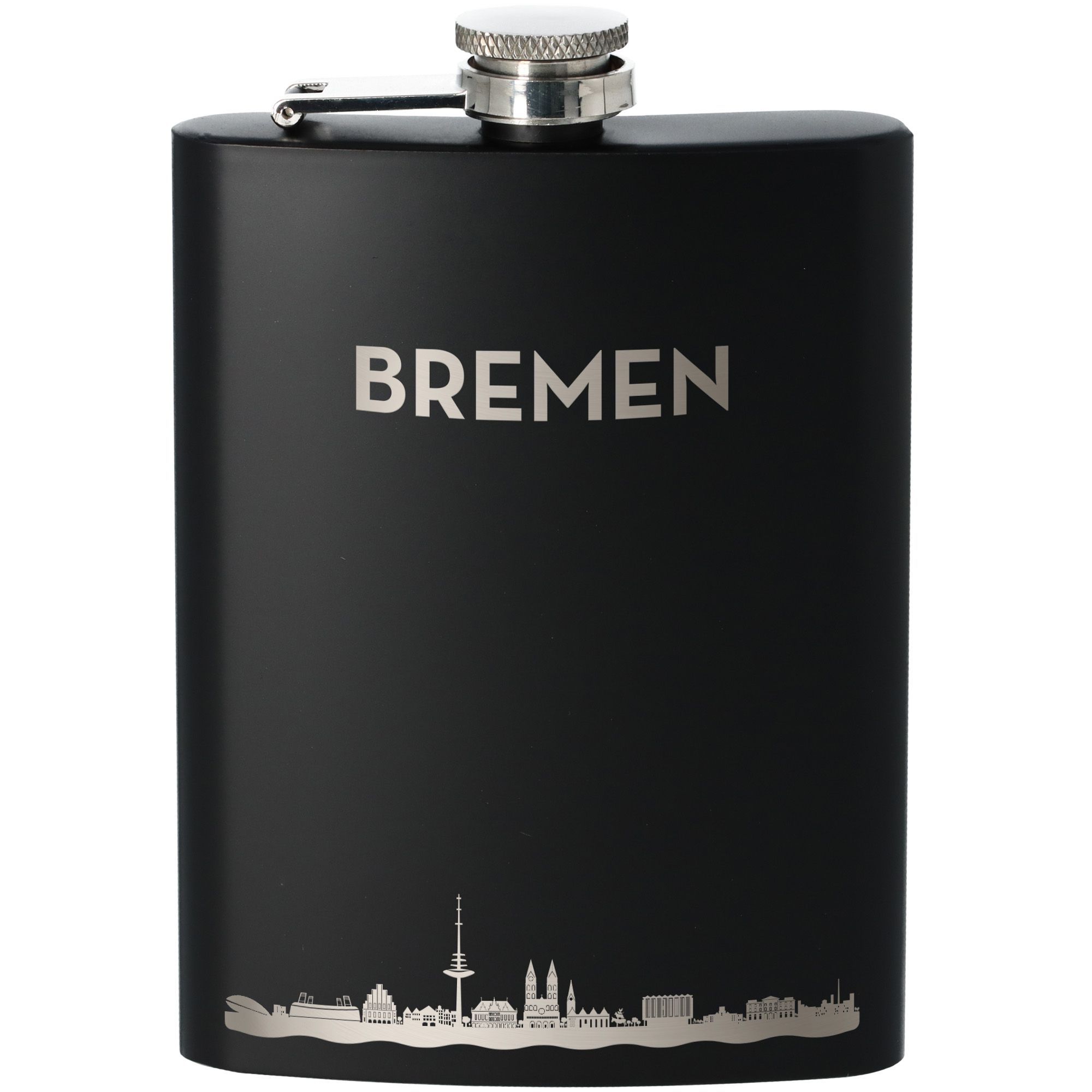 Flachmann Skyline Bremen Schwarz 235ml