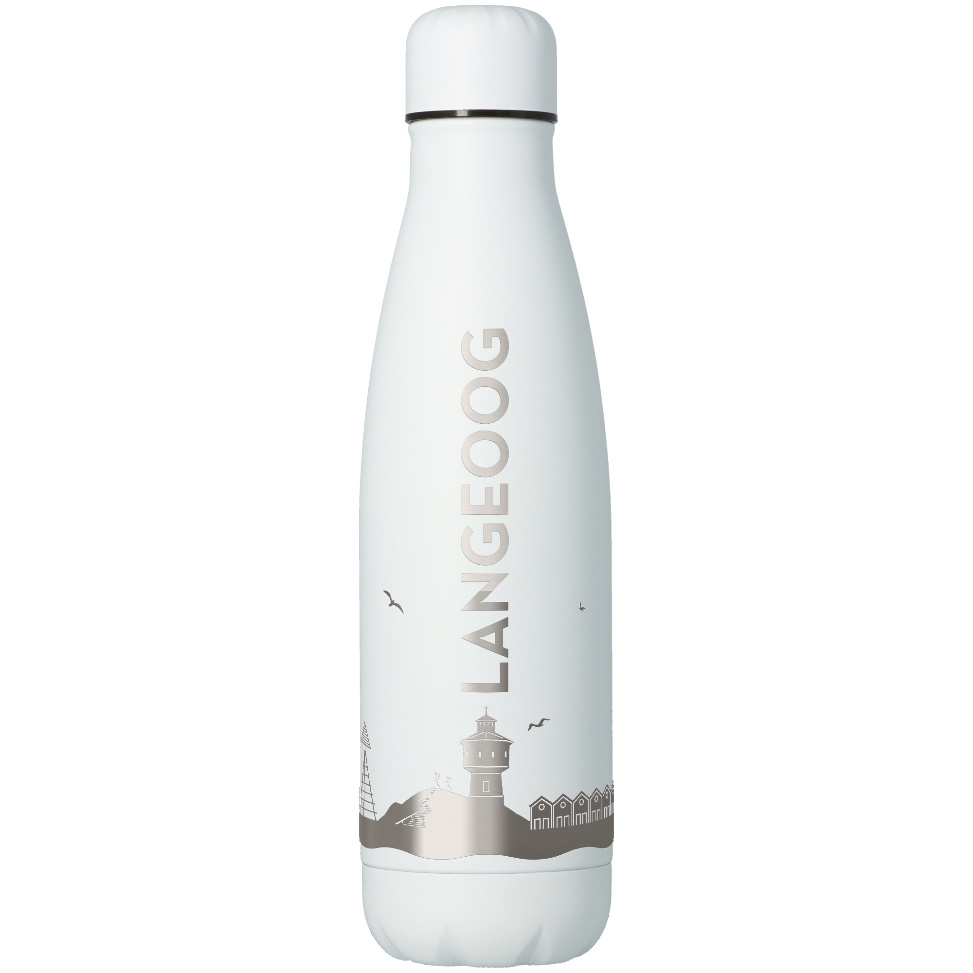 Trinkflasche Skyline Langeoog Weiß 500ml