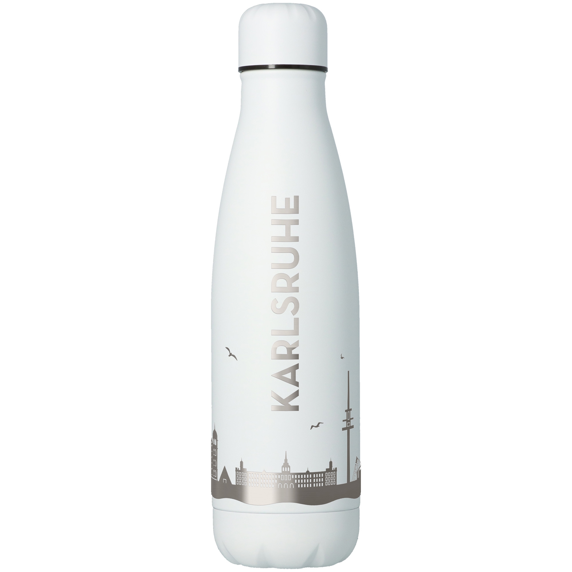 Trinkflasche Skyline Karlsruhe Weiß 500ml