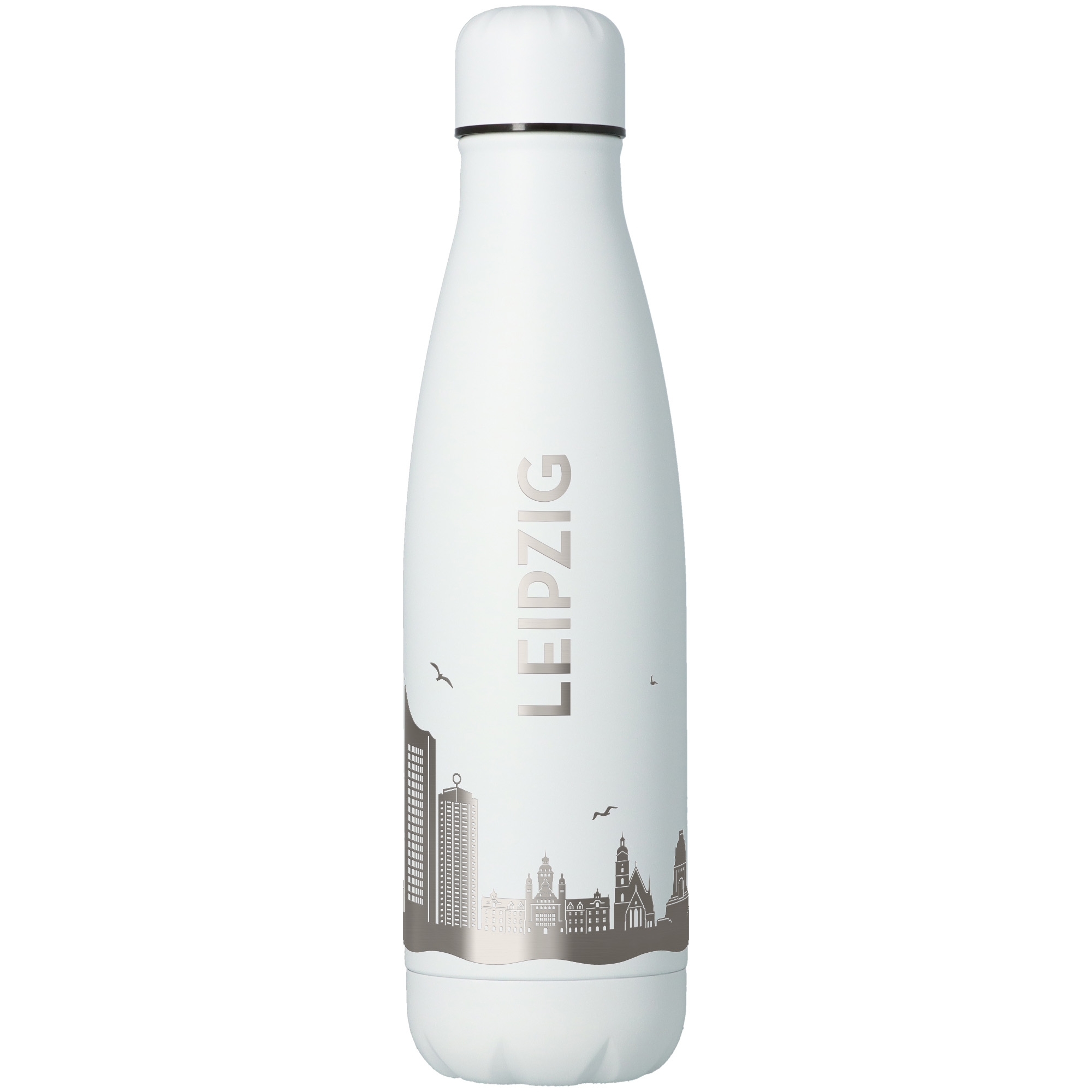 Trinkflasche Skyline Leipzig Weiß 500ml