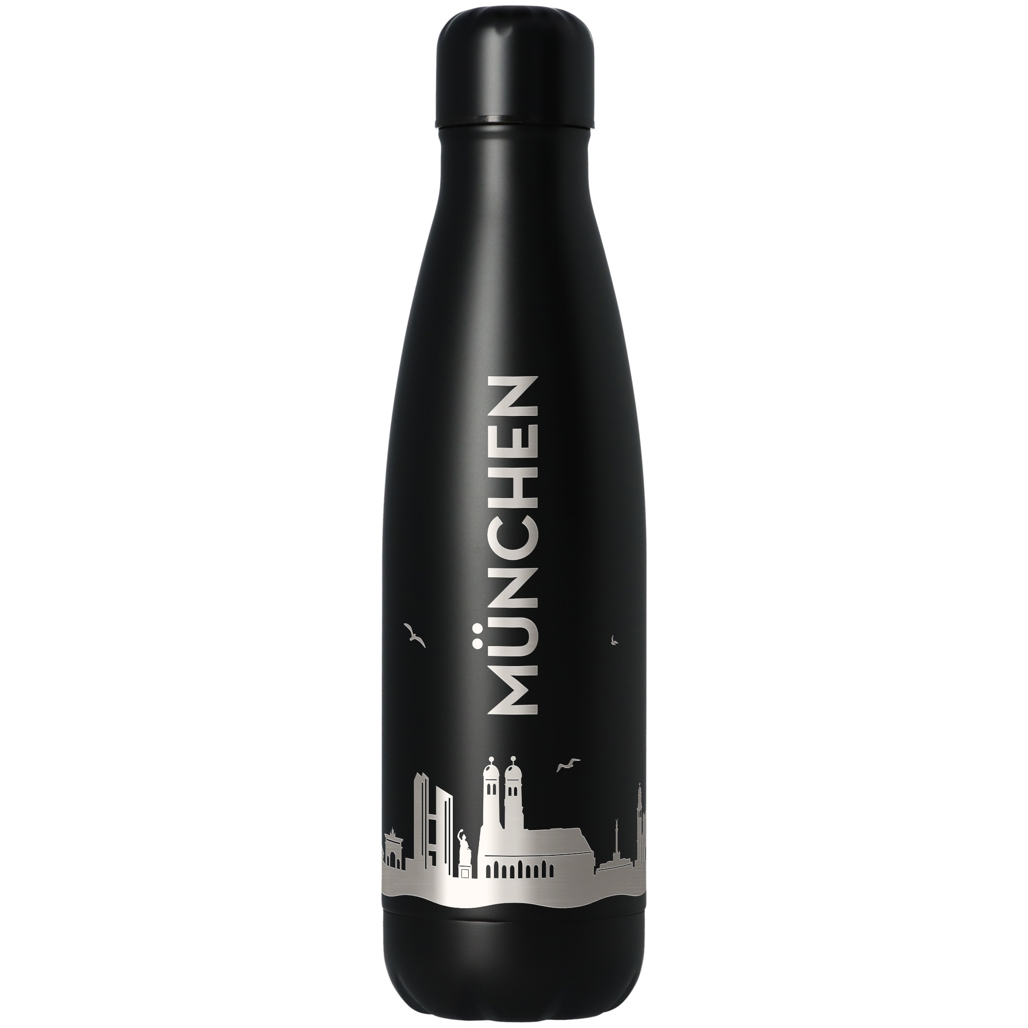 Trinkflasche Skyline München Schwarz 500ml