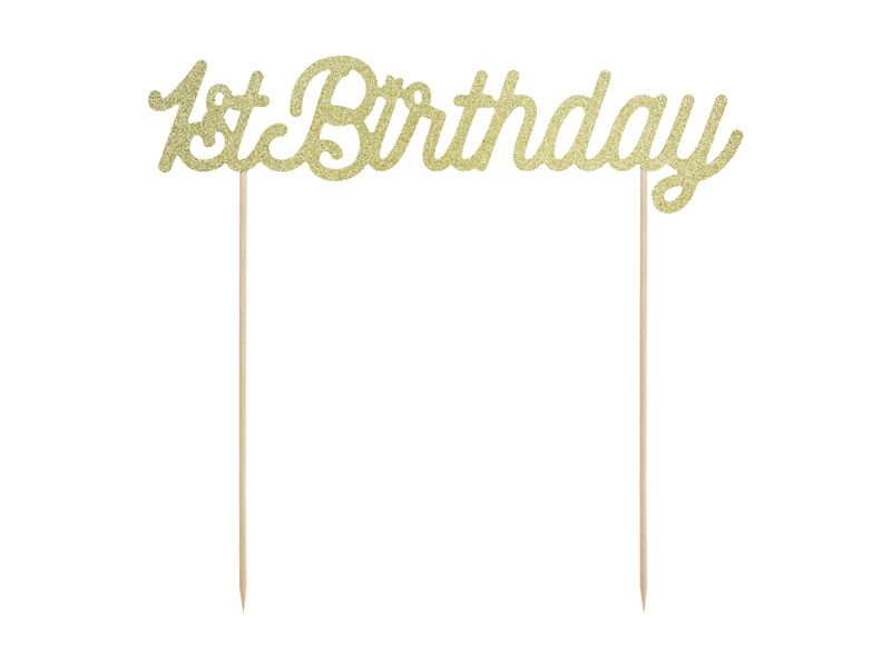 Cake Topper "1st Birthday", gold