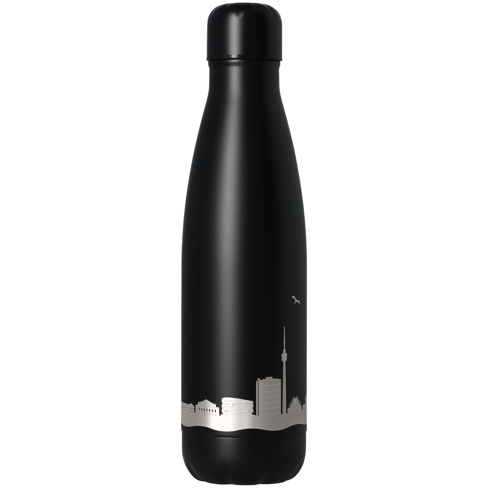 Trinkflasche Skyline Stuttgart Schwarz 500ml