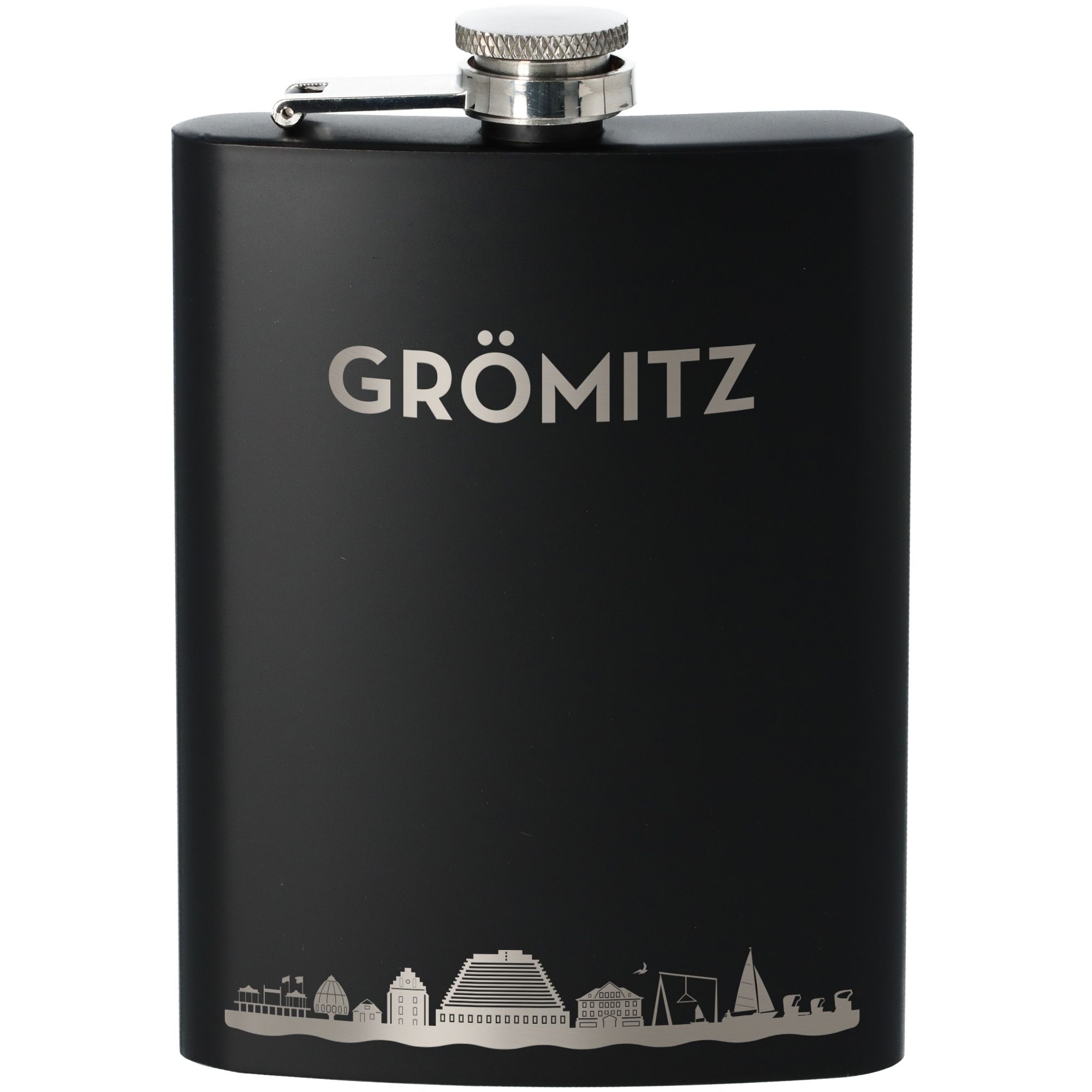 Flachmann Skyline Grömitz Schwarz 235ml