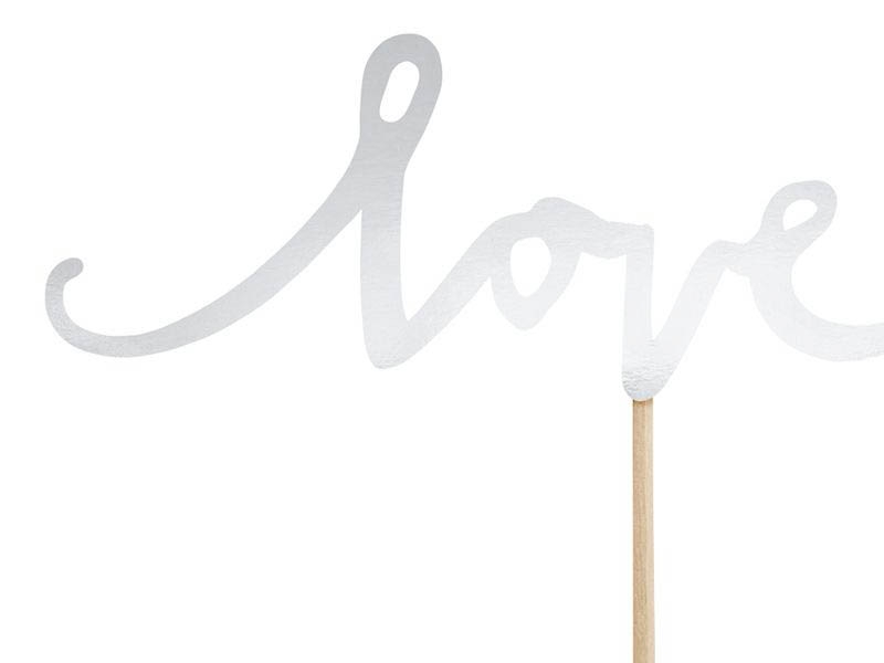 Cupcake Topper Love Silber 6 tlg.