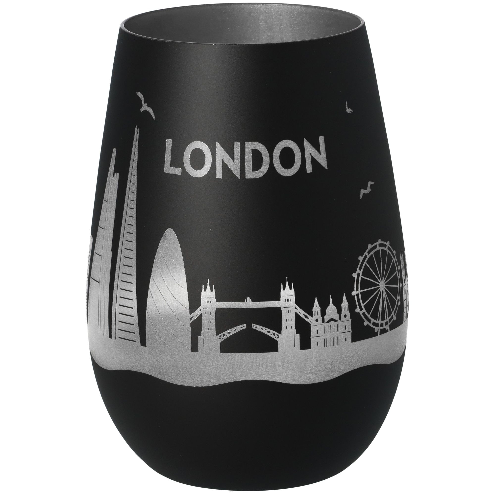 Windlicht Skyline London Schwarz/Silber