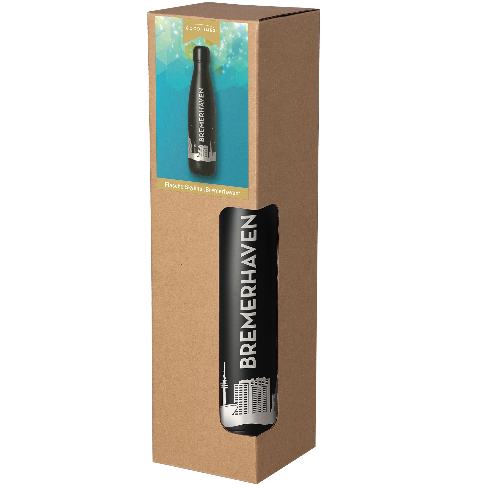 Trinkflasche Skyline Bremerhaven Schwarz 500ml