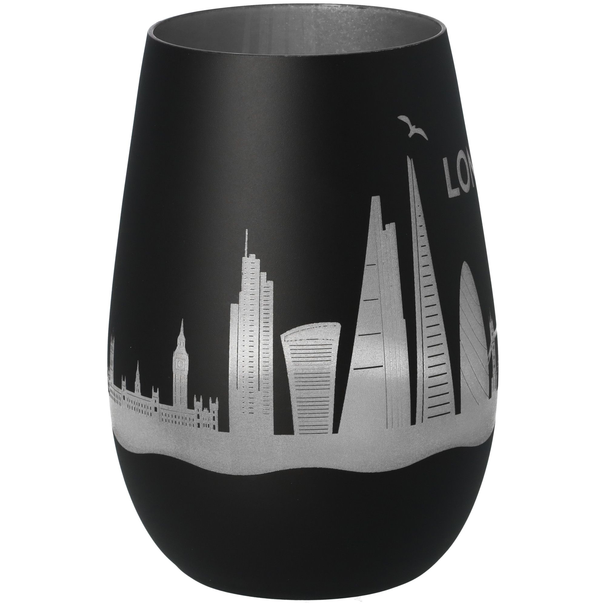 Windlicht Skyline London Schwarz/Silber