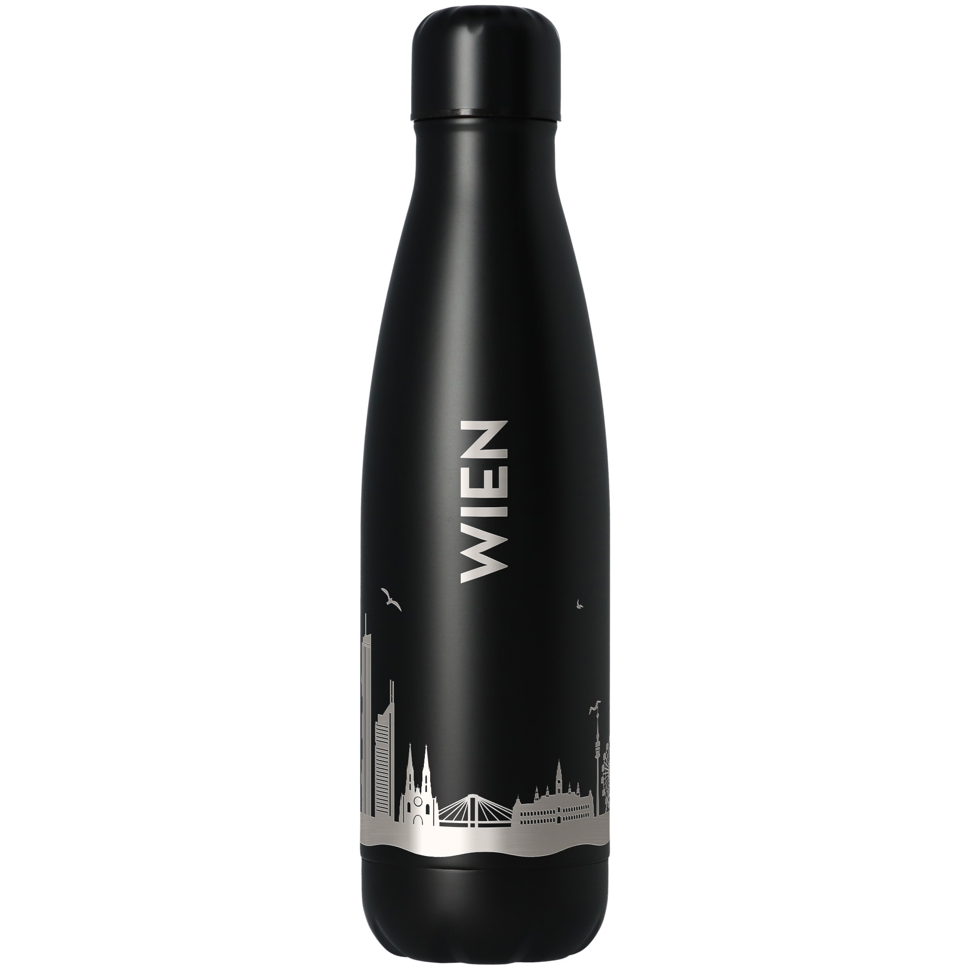 Trinkflasche Skyline Wien Schwarz 500ml