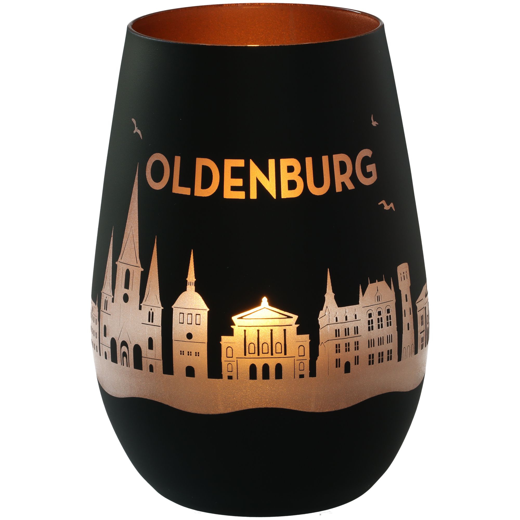 Windlicht Skyline Oldenburg Schwarz/Bronze