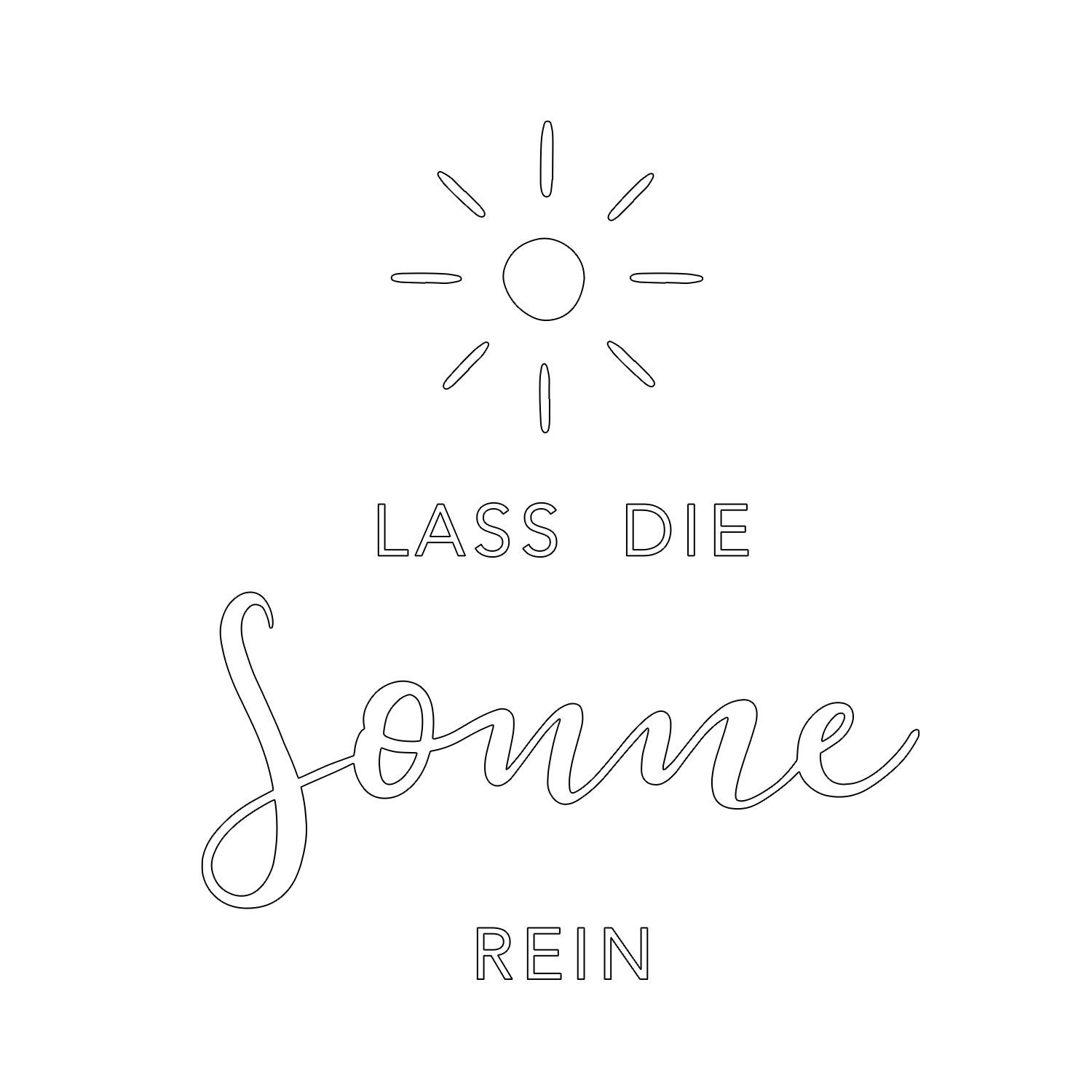 Eulenschnitt - Fenstersticker "Lass die Sonne rein"