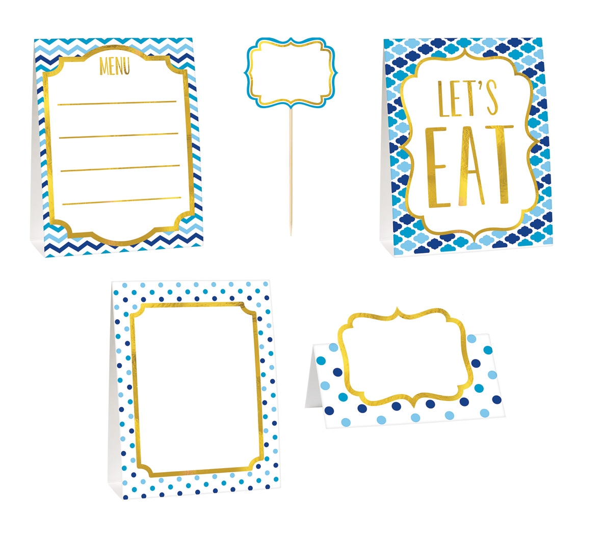 Paper Minis - Buffet Deko-Set Blau 12 tlg.