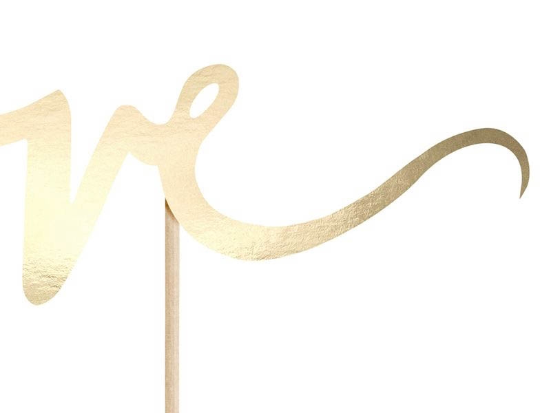 Cake Topper Love Gold