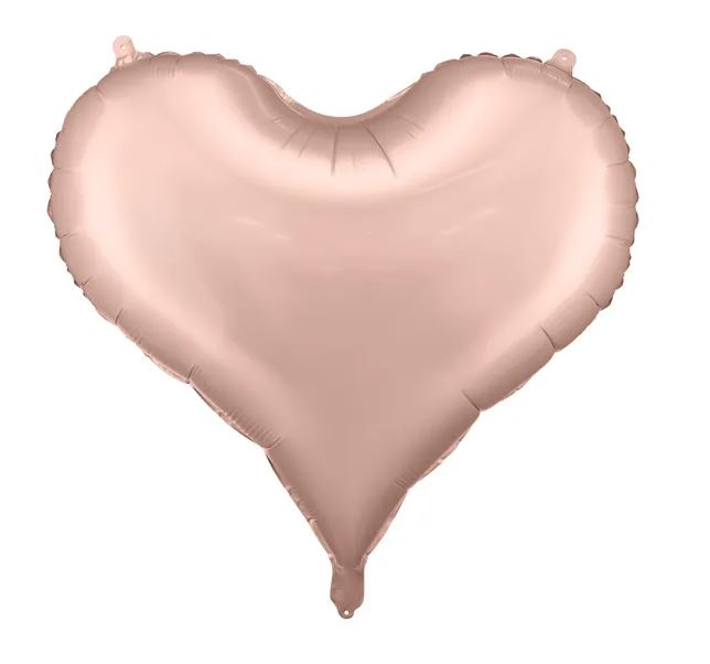 Folienballon "Herz" Satin Roségold, 61 x 53 cm