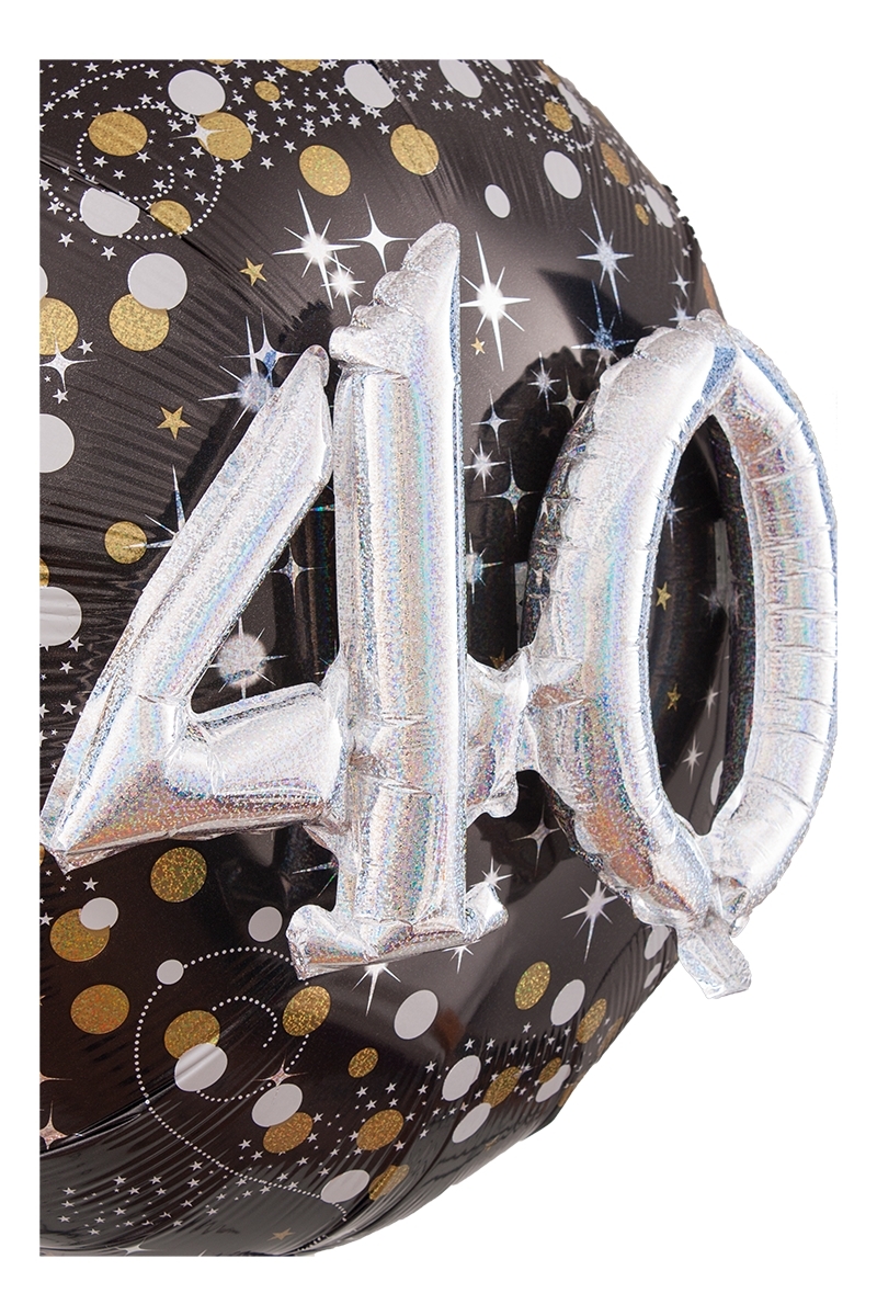 Folienballon Sparkling Birthday mit 3D "40" 91cm