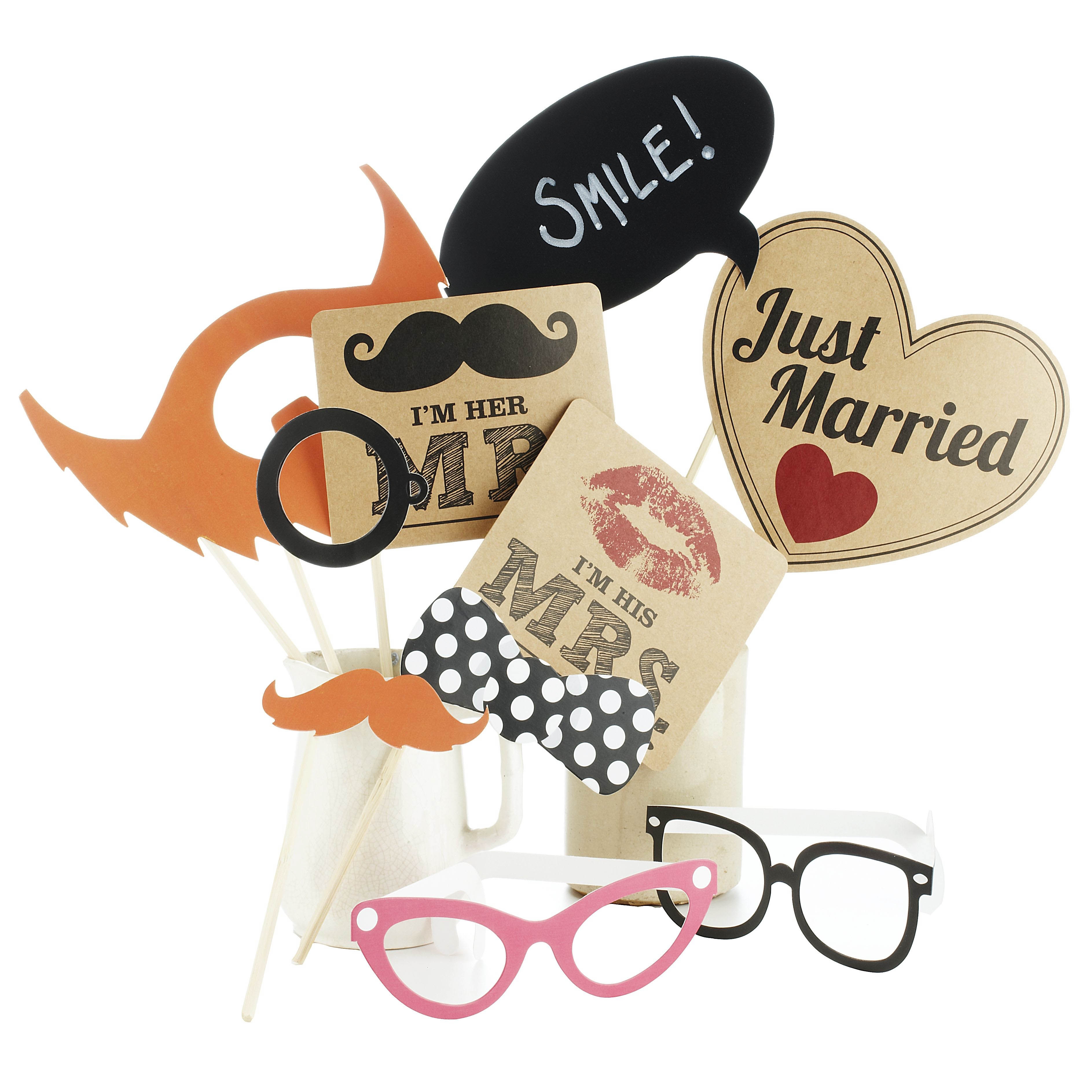 Vintage Affair - Mr. & Mrs. Photo Booth Kit