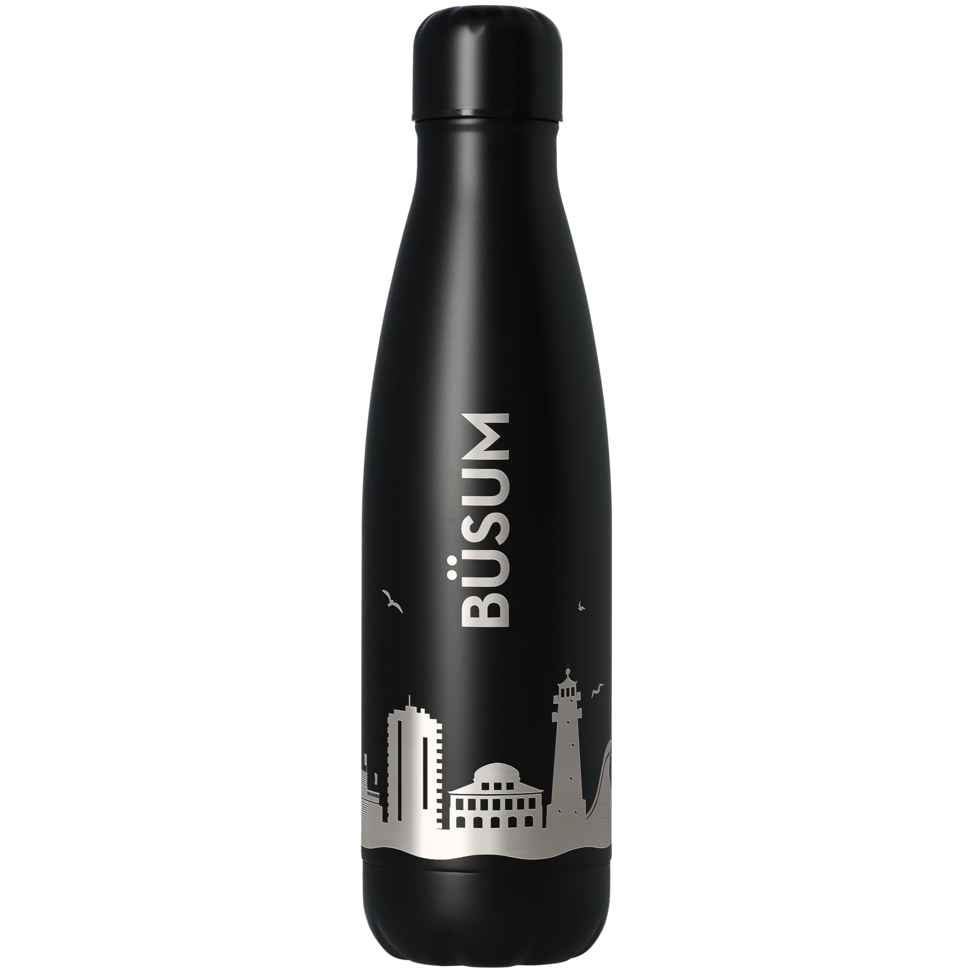 Trinkflasche Skyline Büsum Schwarz 500ml