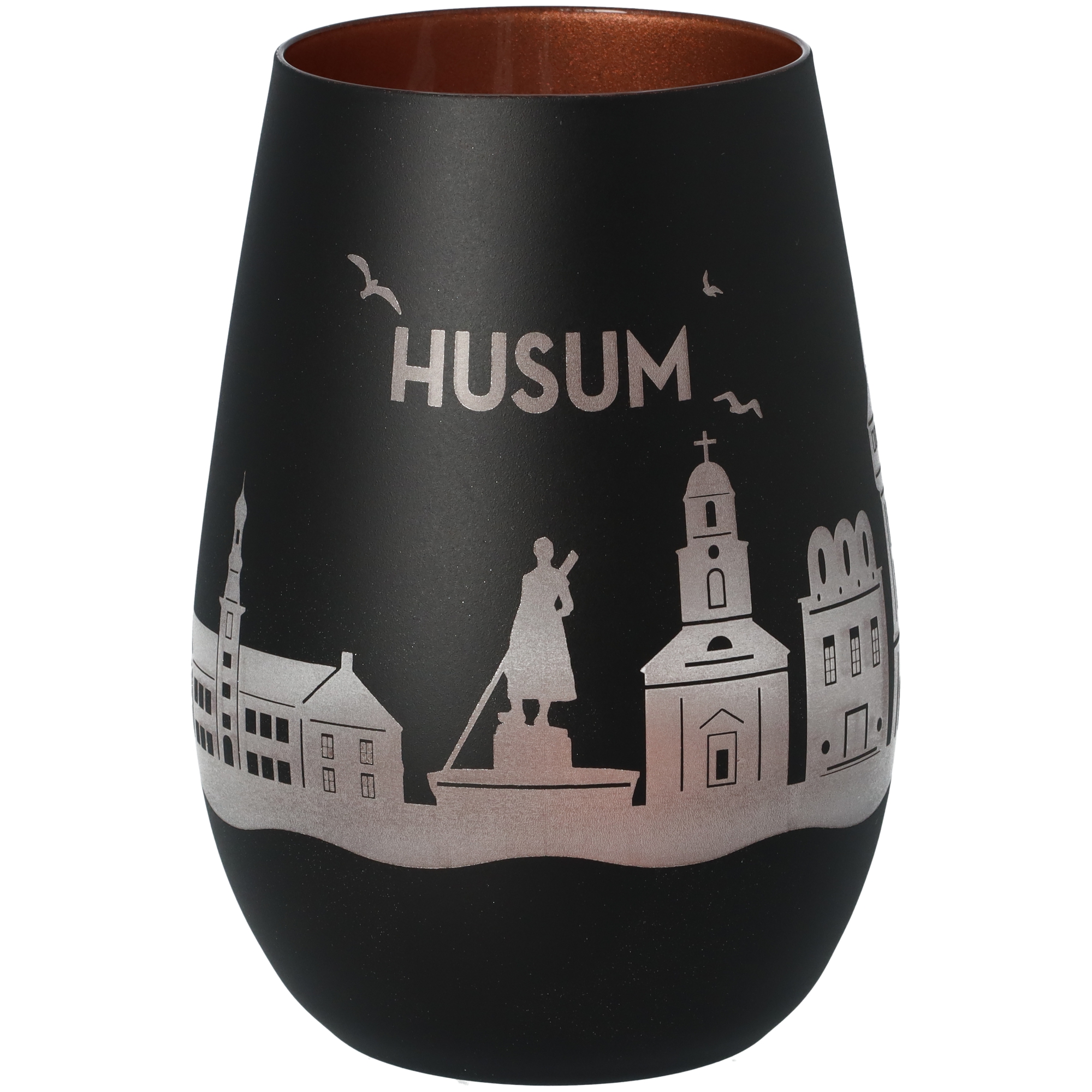 Windlicht Skyline Husum Schwarz/Bronze