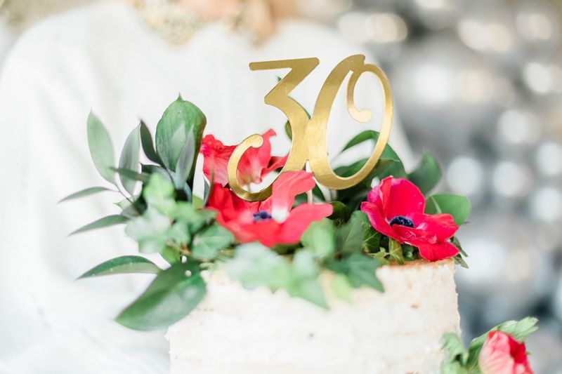 Cake Topper zum 30. Geburtstag, Gold