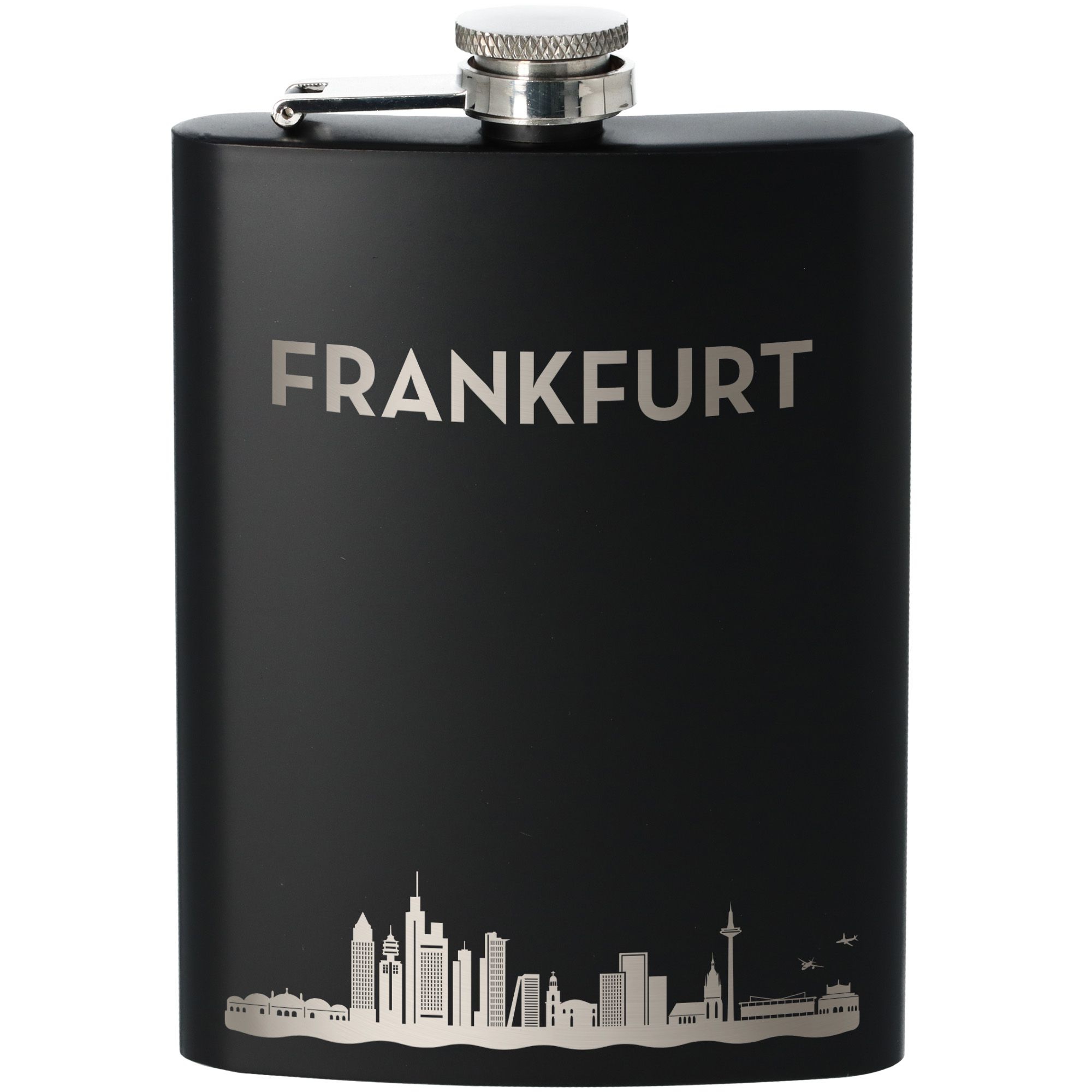 Flachmann Skyline Frankfurt Schwarz 235ml