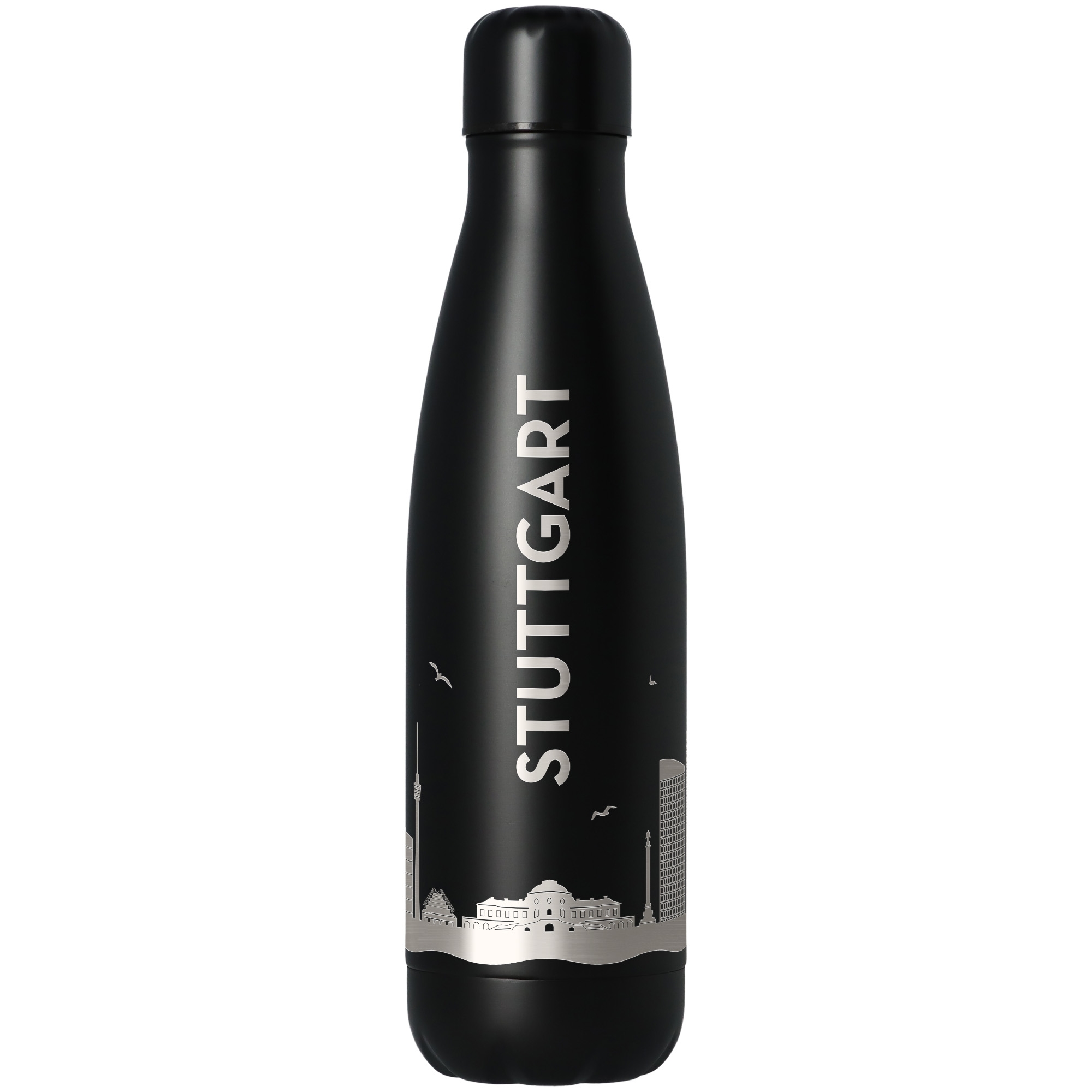 Trinkflasche Skyline Stuttgart Schwarz 500ml