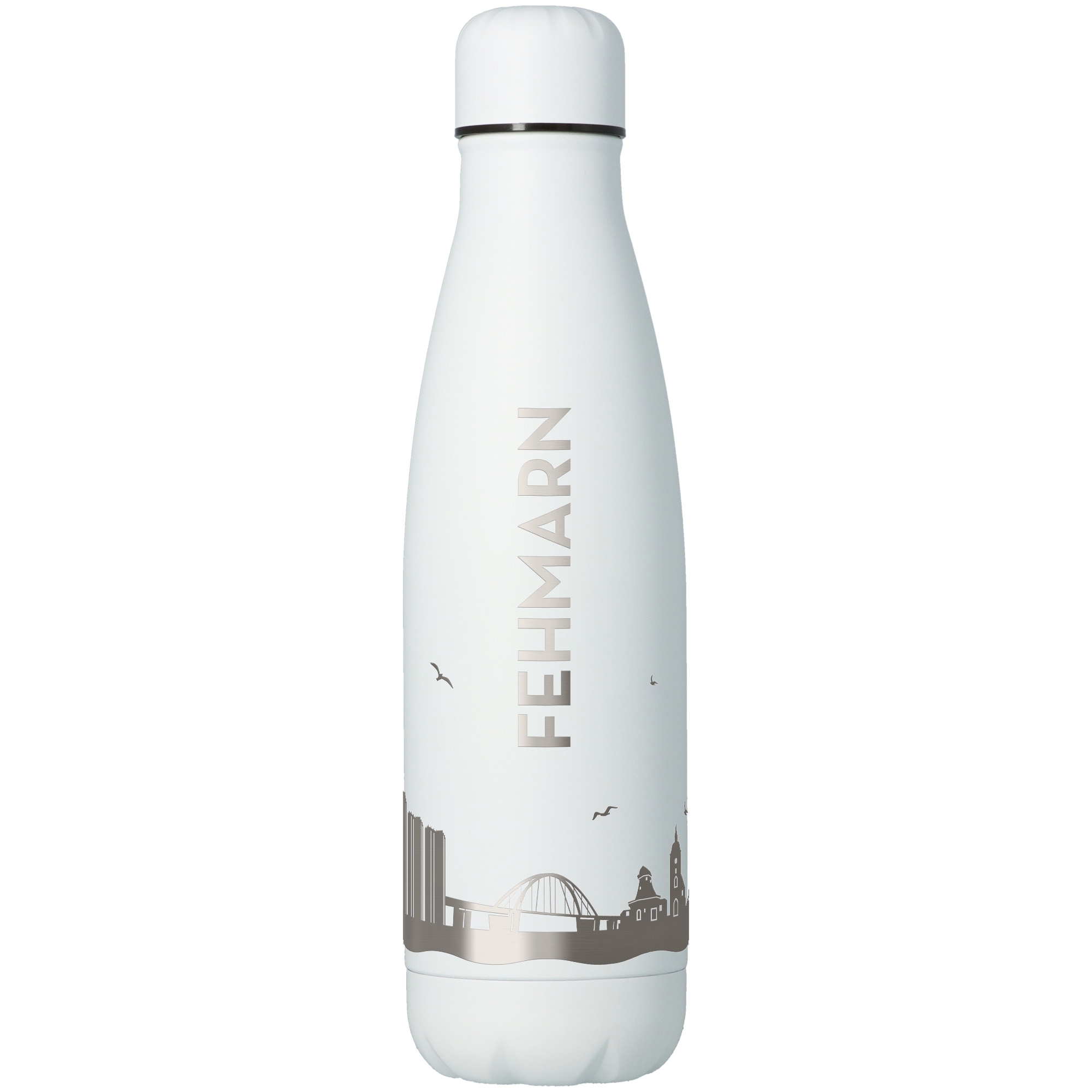 Trinkflasche Skyline Fehmarn Weiß 500ml