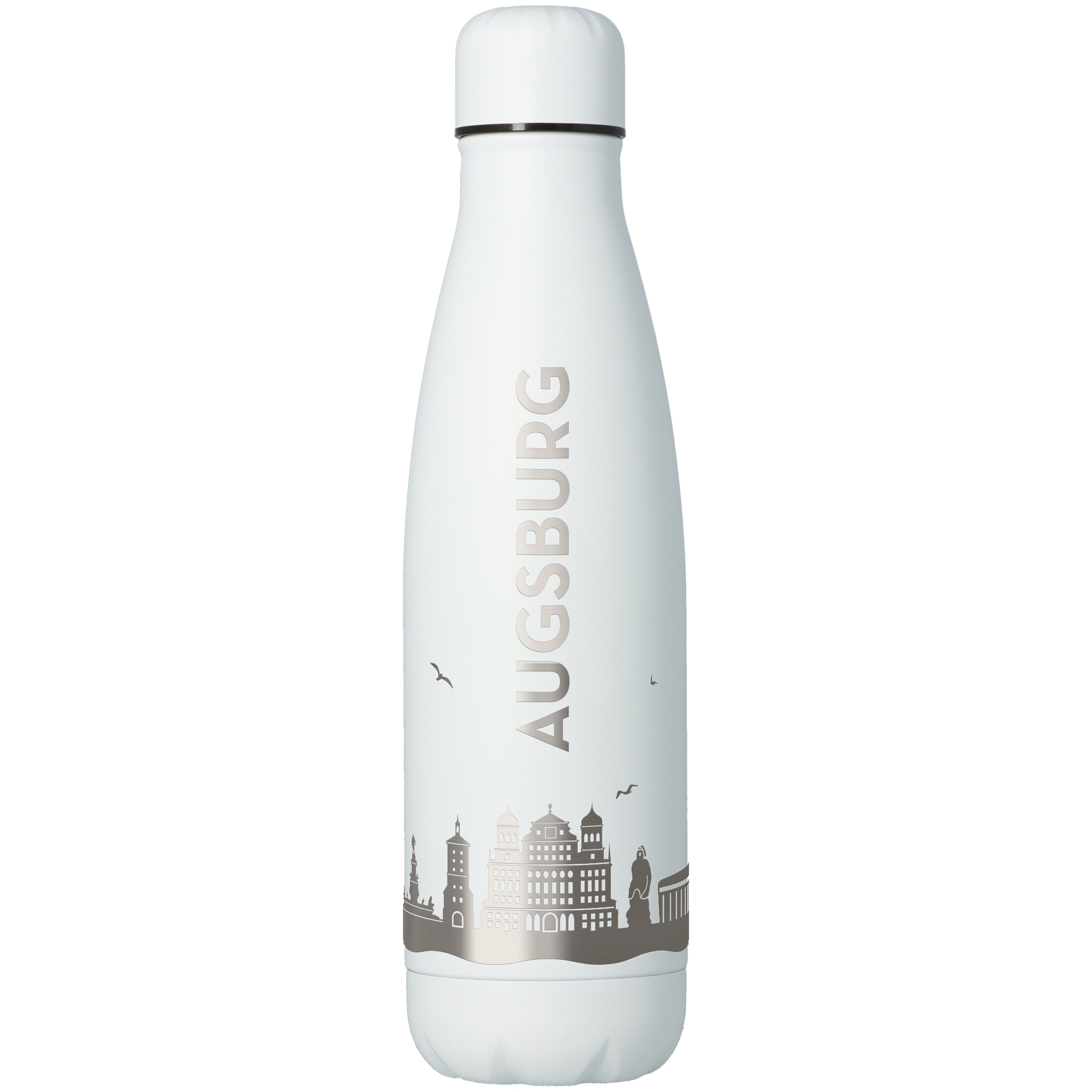 Trinkflasche Skyline Augsburg Weiß 500ml