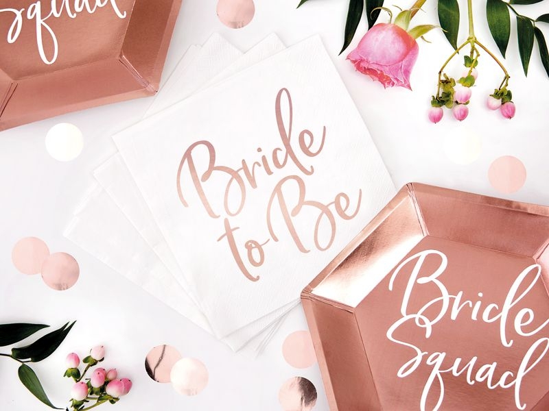 20 Servietten "Bride to Be", Roségold