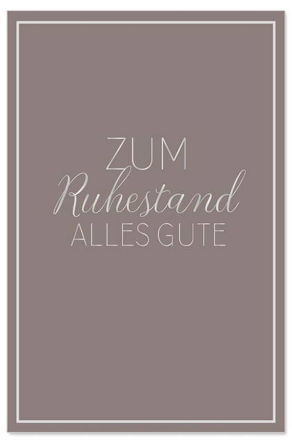 Grußkarte "Zum Ruhestand alles Gute"