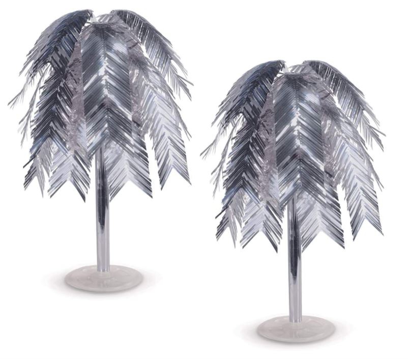 Tischdekoration "Palme", Metallic Silber