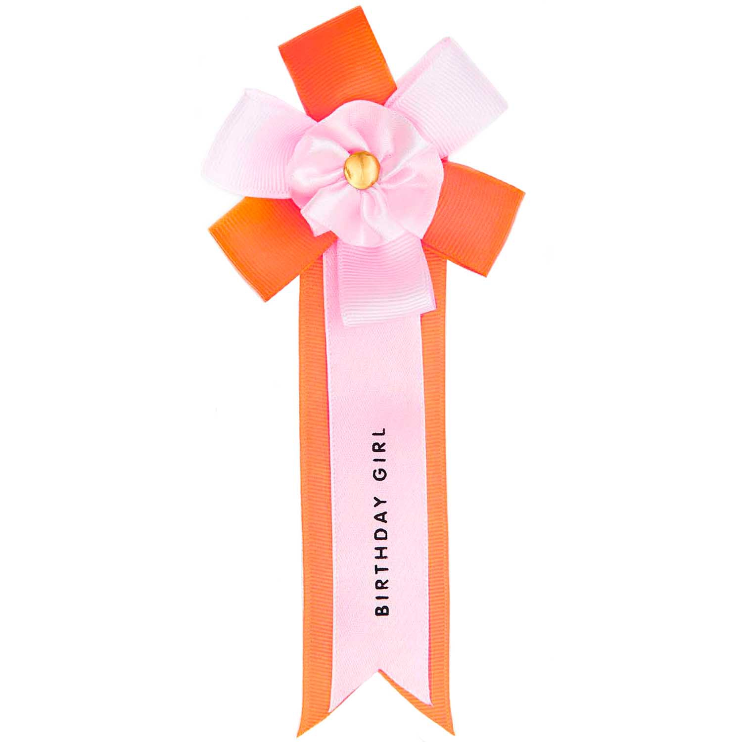 Rosette "Birthday Girl" Orange/Rosa