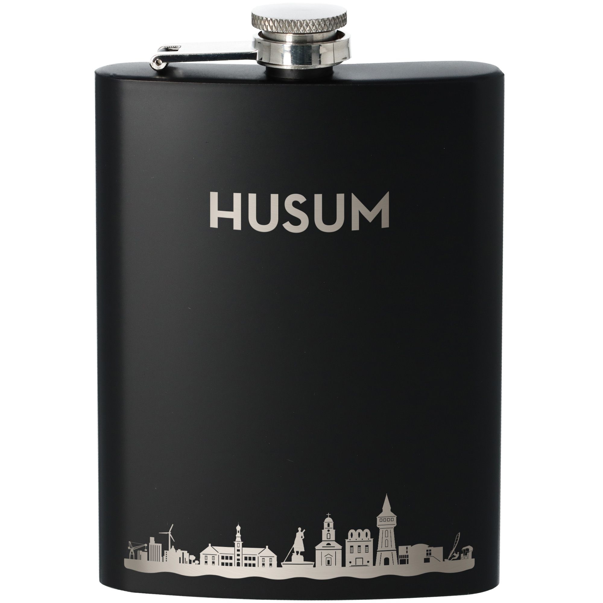 Flachmann Skyline Husum Schwarz 235ml