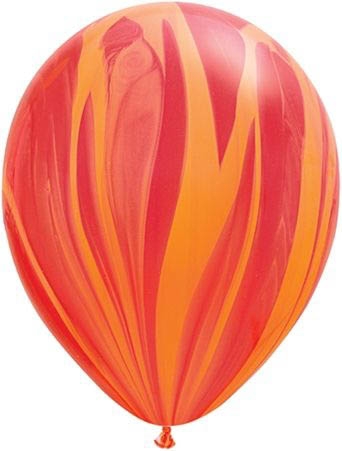 Qualatex Latexballon Super Agate Red Orange Rainbow Ø 30cm