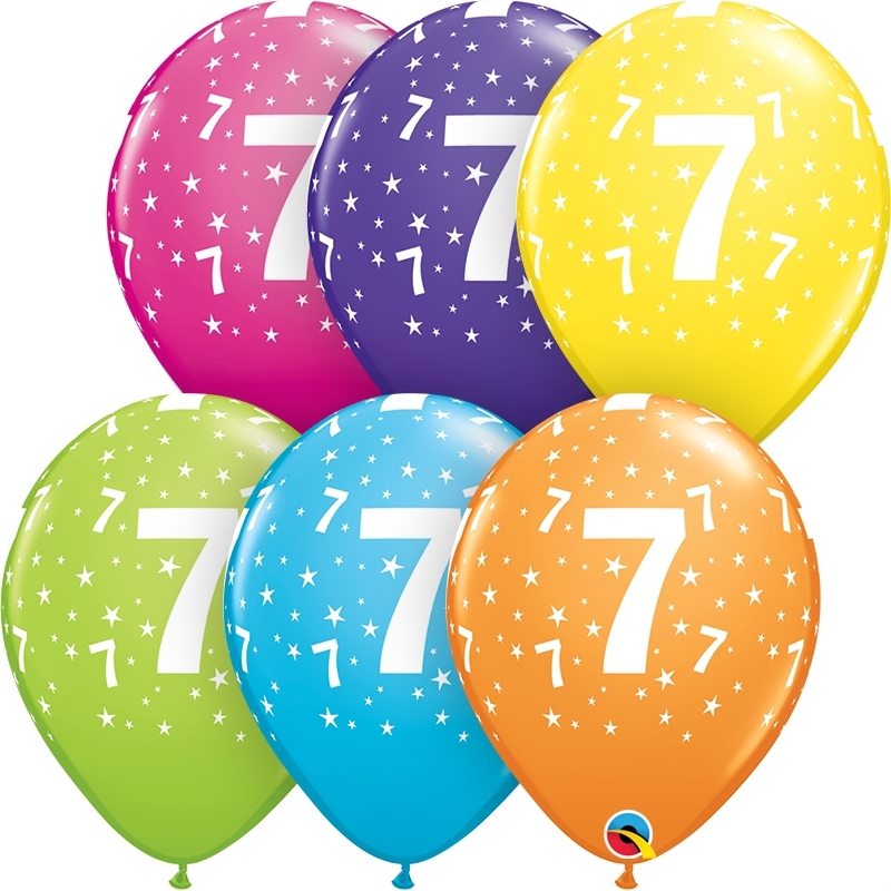 Luftballon-Wimpelkette zum 7. Geburtstag