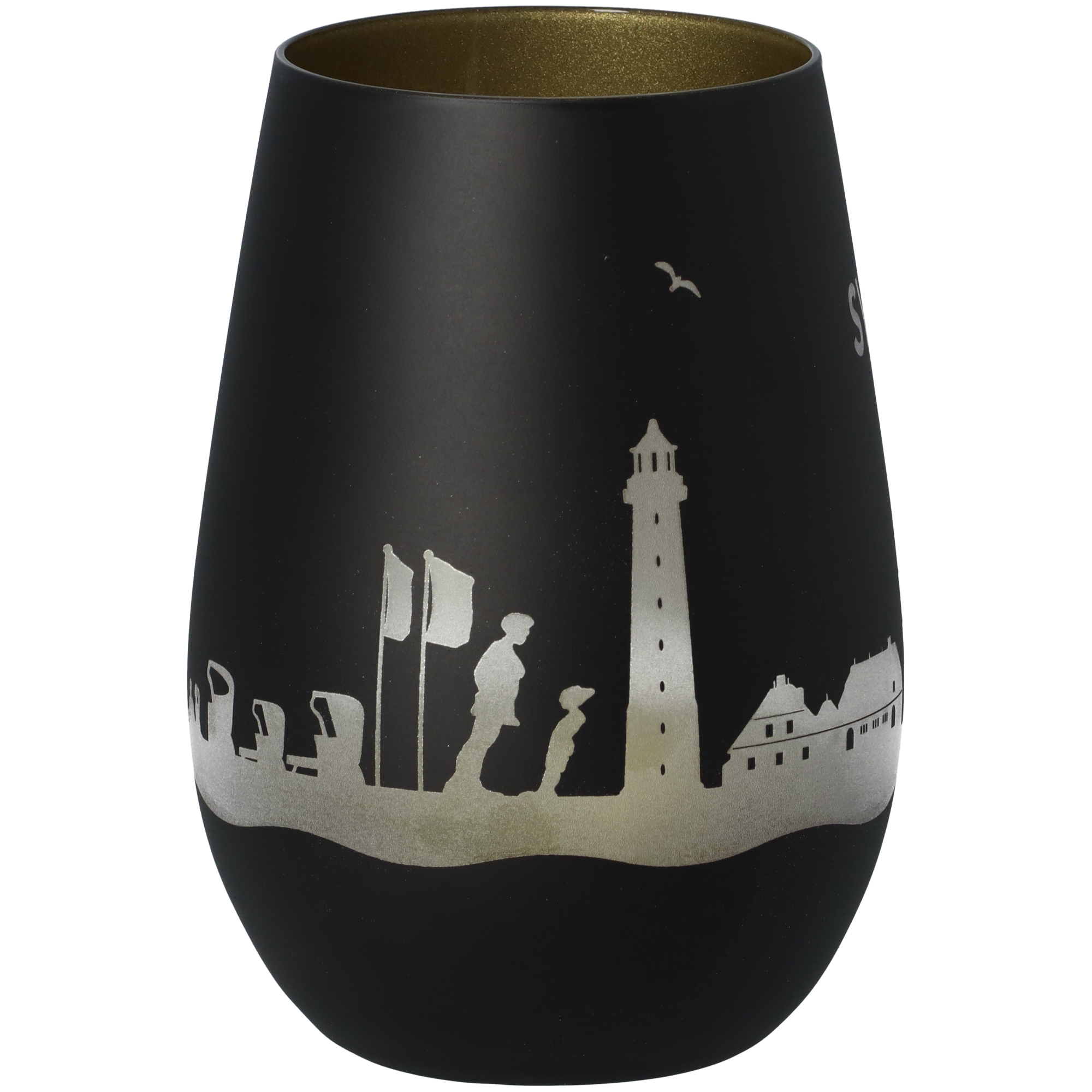 Windlicht Skyline Sylt Schwarz/Gold