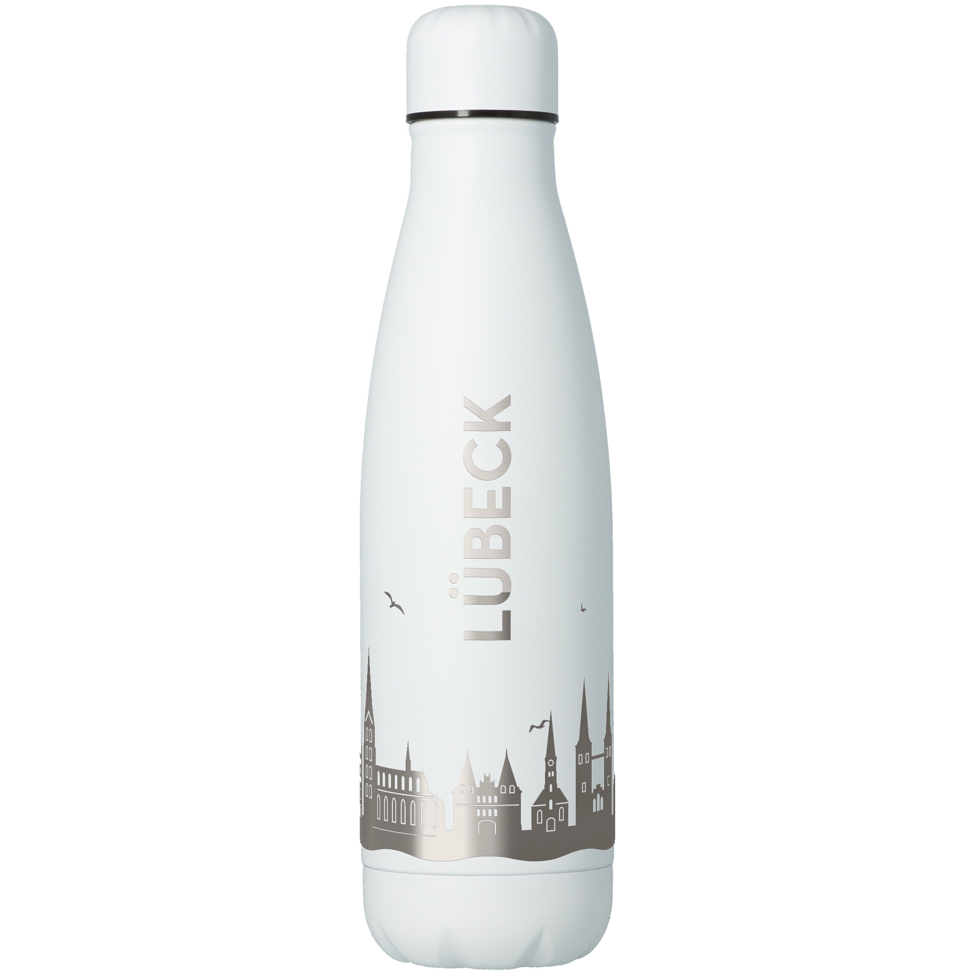 Trinkflasche Skyline Lübeck Weiß 500ml