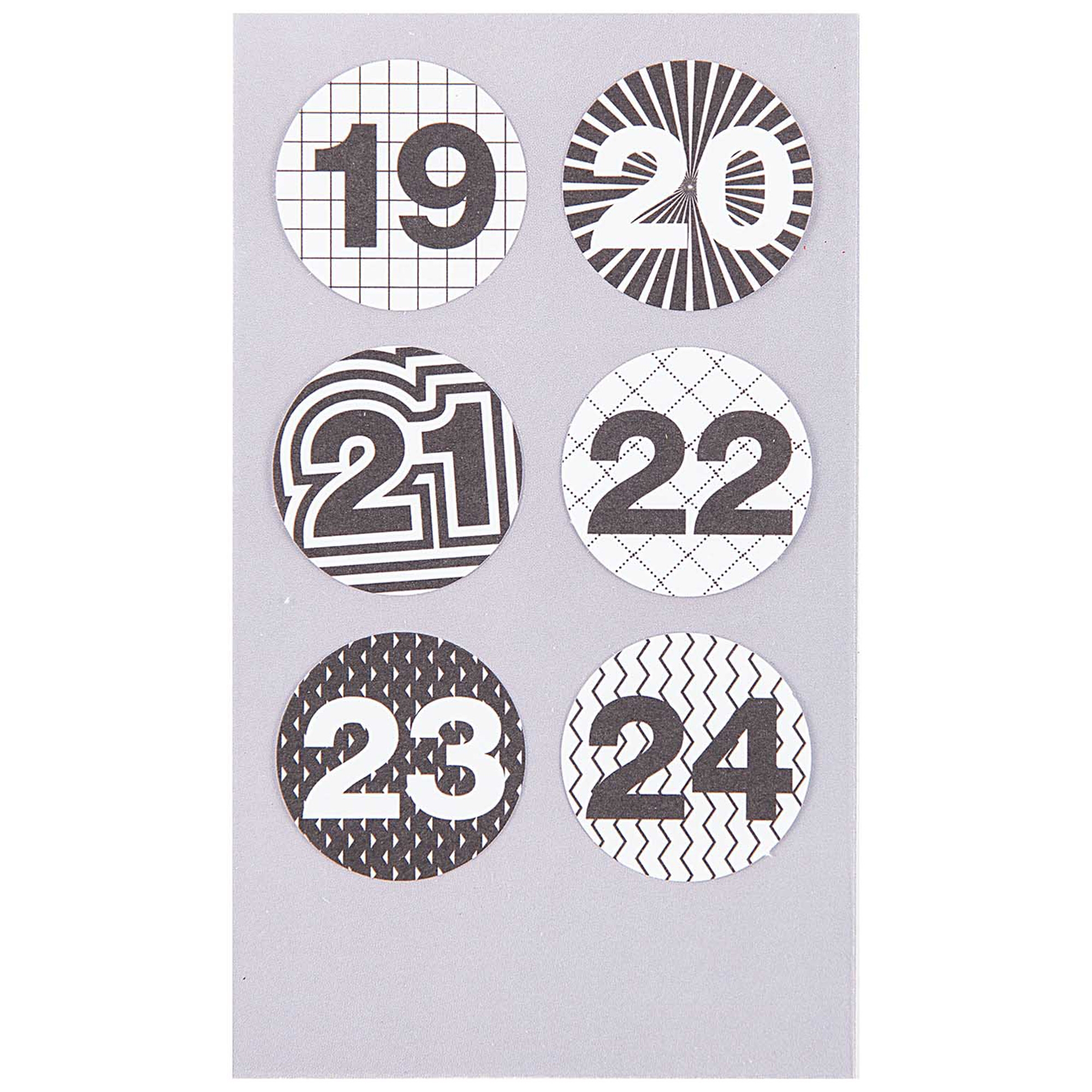 Adventskalender Sticker - Schwarz / Weiß