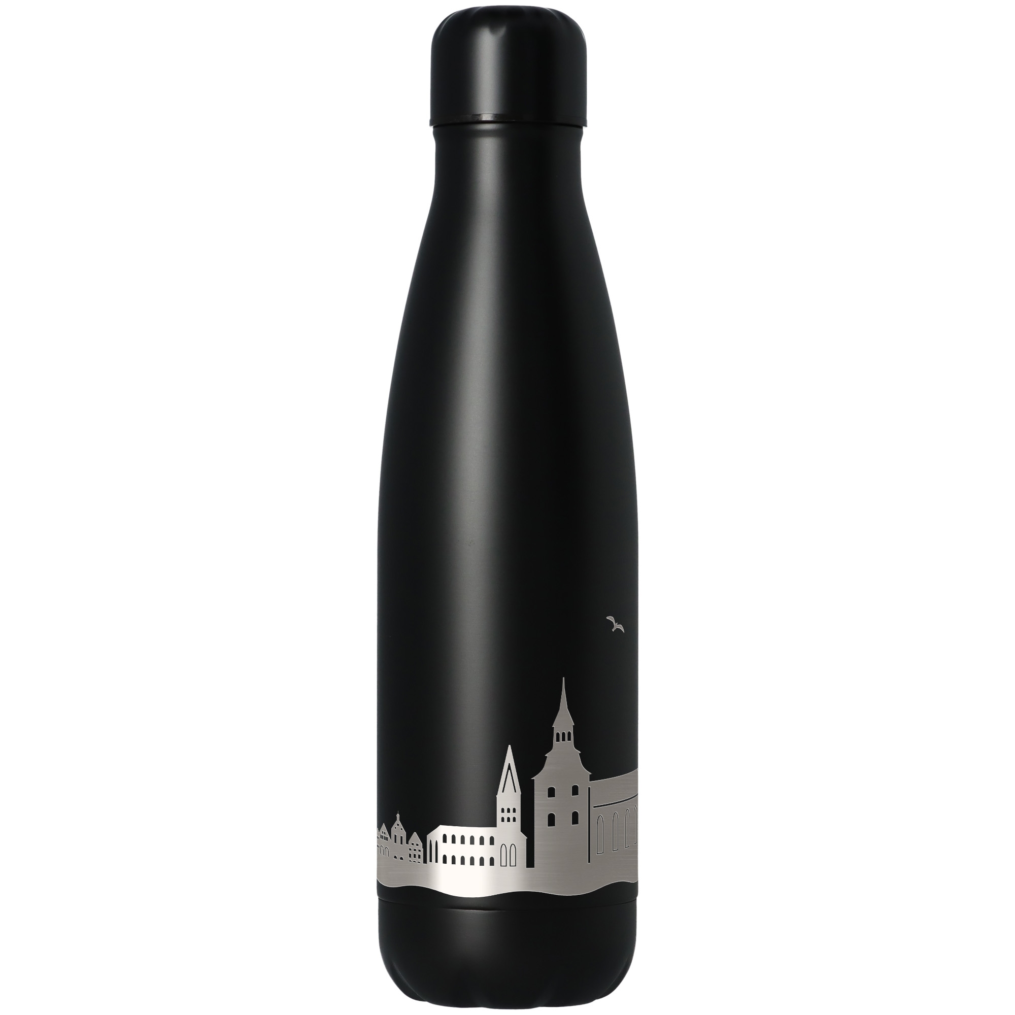 Trinkflasche Skyline Lüneburg Schwarz 500ml