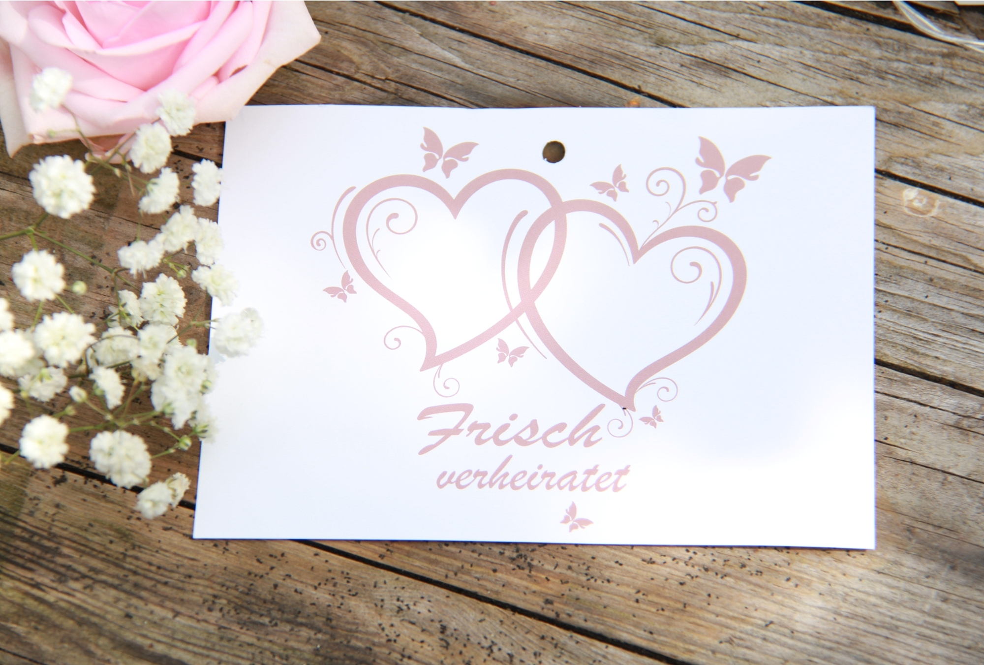 Flugkarte Hochzeit "Frisch verheiratet"