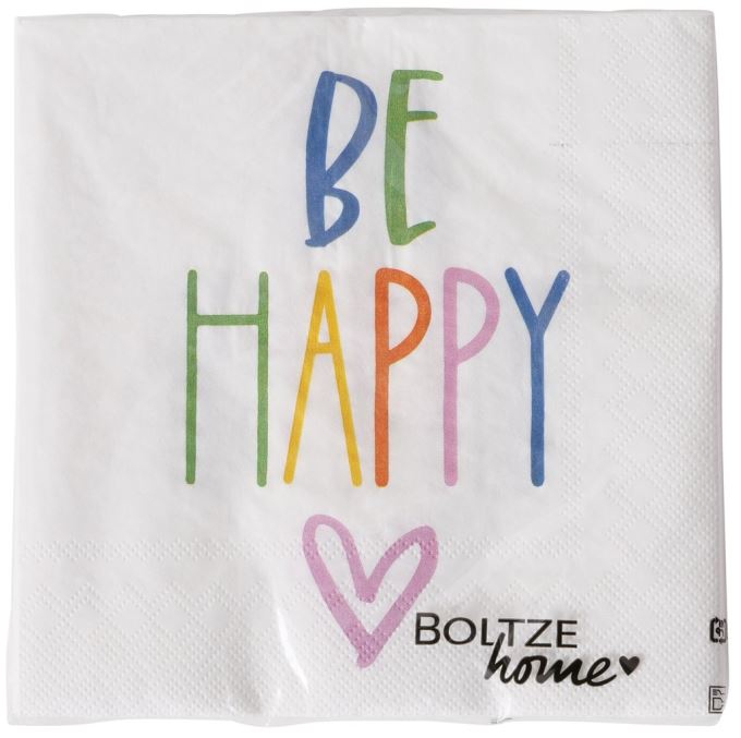 20 Papierservietten "Be Happy"