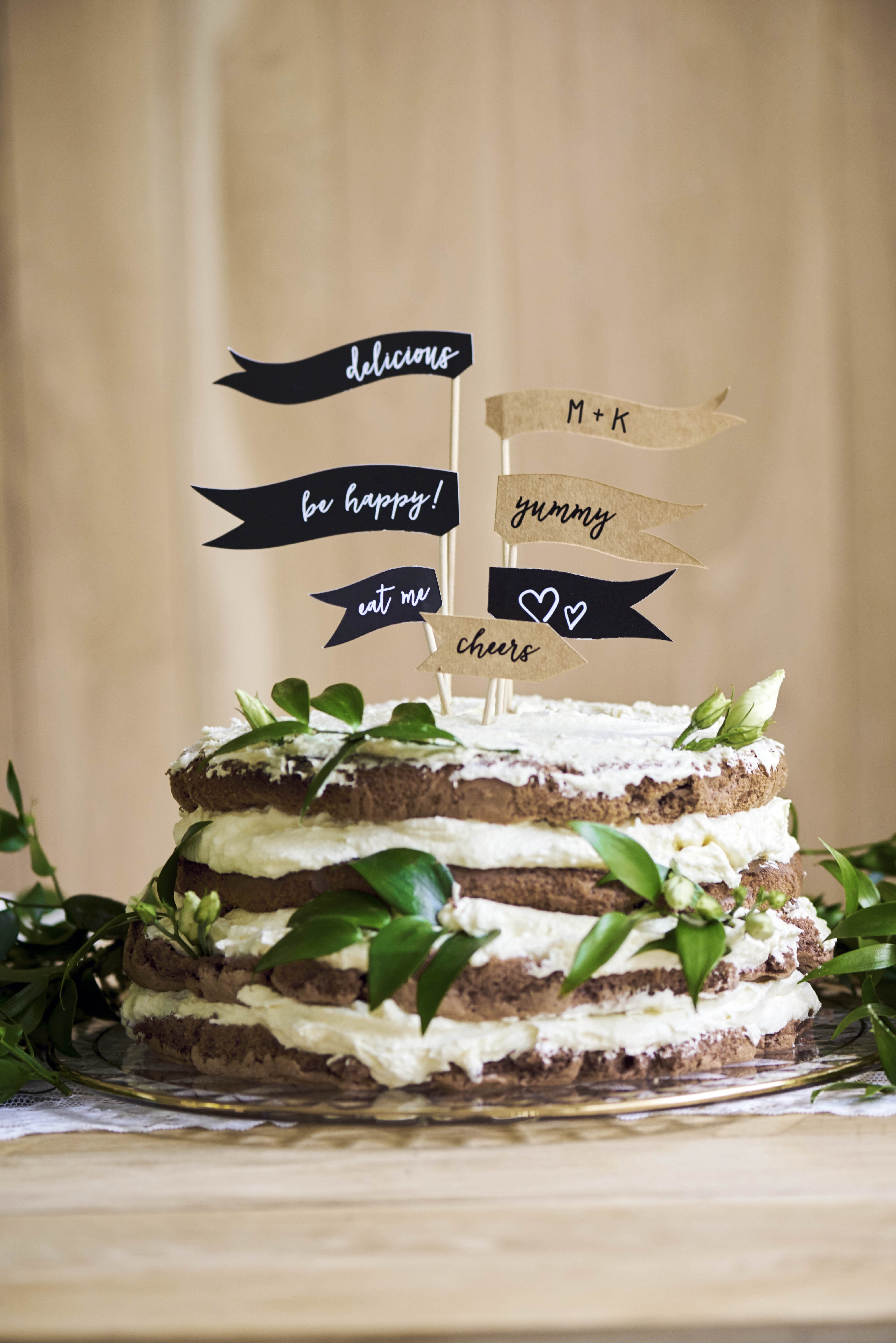 7 Vintage Flaggen-Cake-Topper