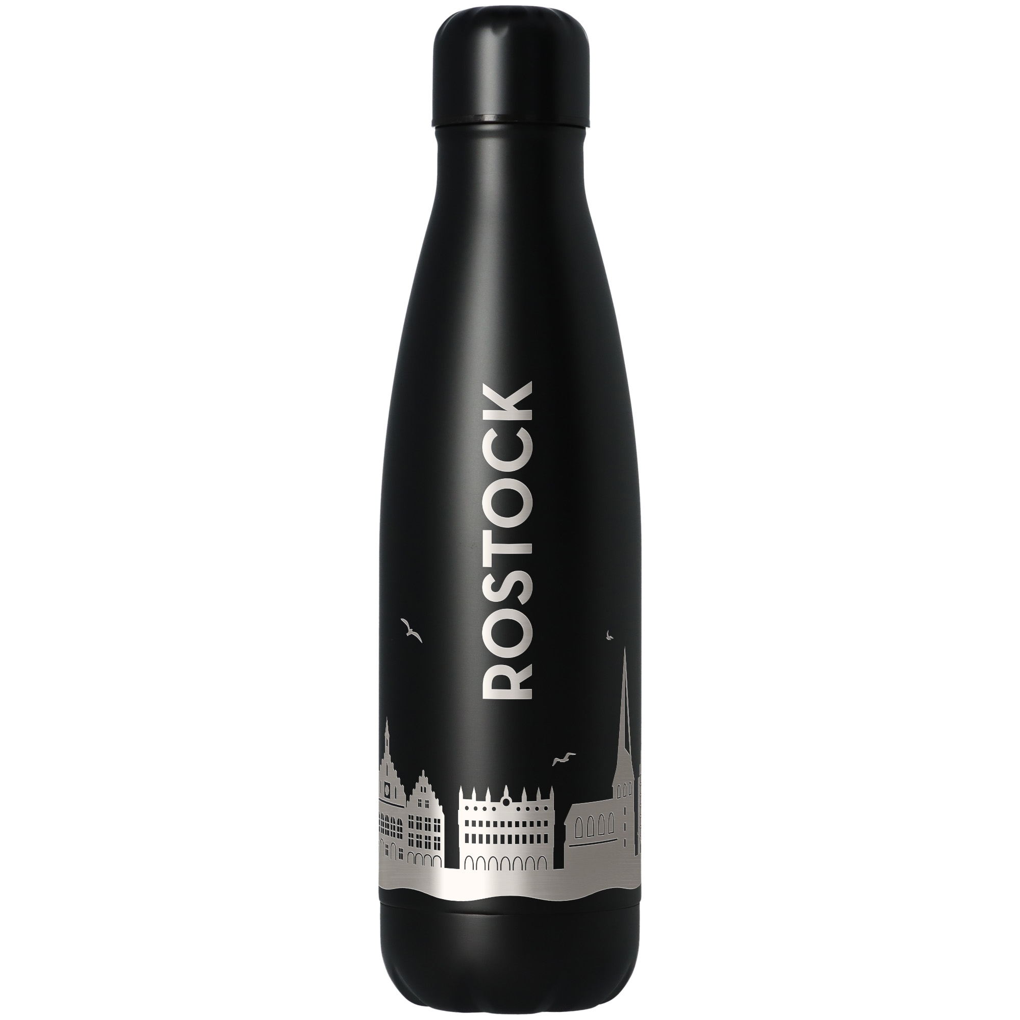 Trinkflasche Skyline Rostock Schwarz 500ml