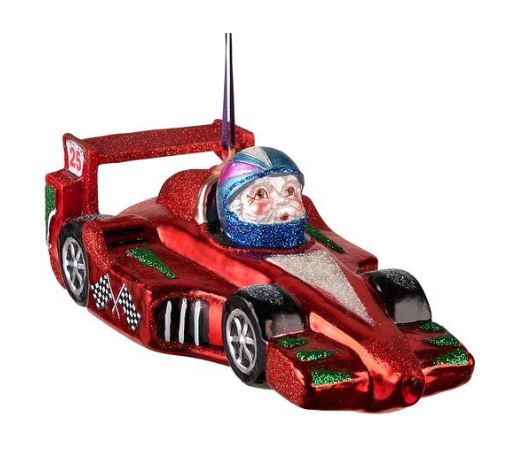 Weihnachtskugel "Rennauto " Santa