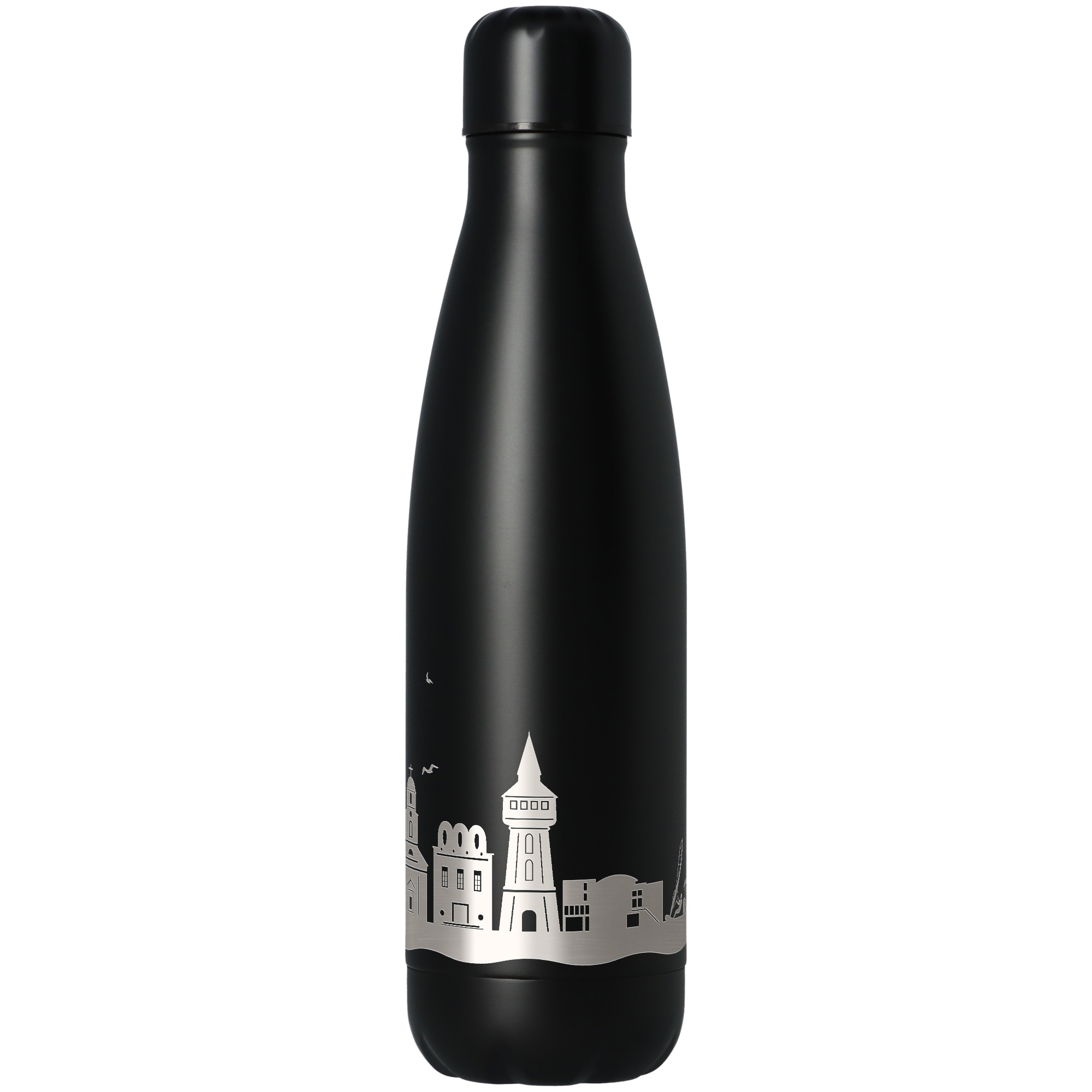 Trinkflasche Skyline Husum Schwarz 500ml