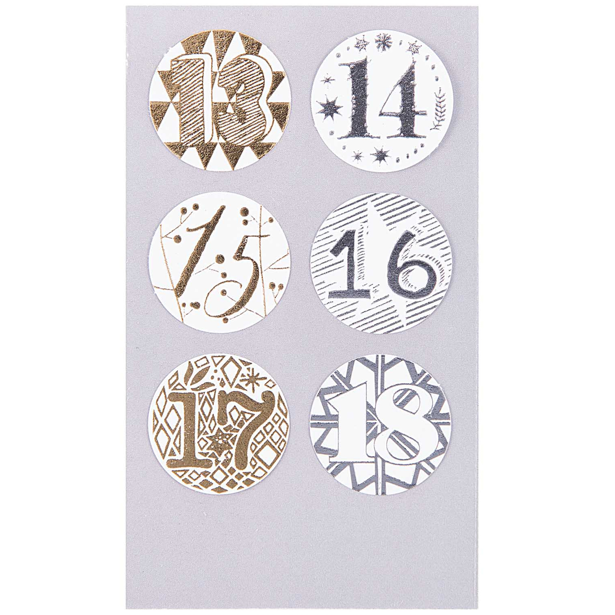 Adventskalender Sticker - Gold / Silber