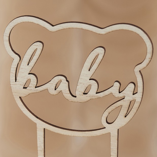 Cake Topper aus Holz "Teddy"